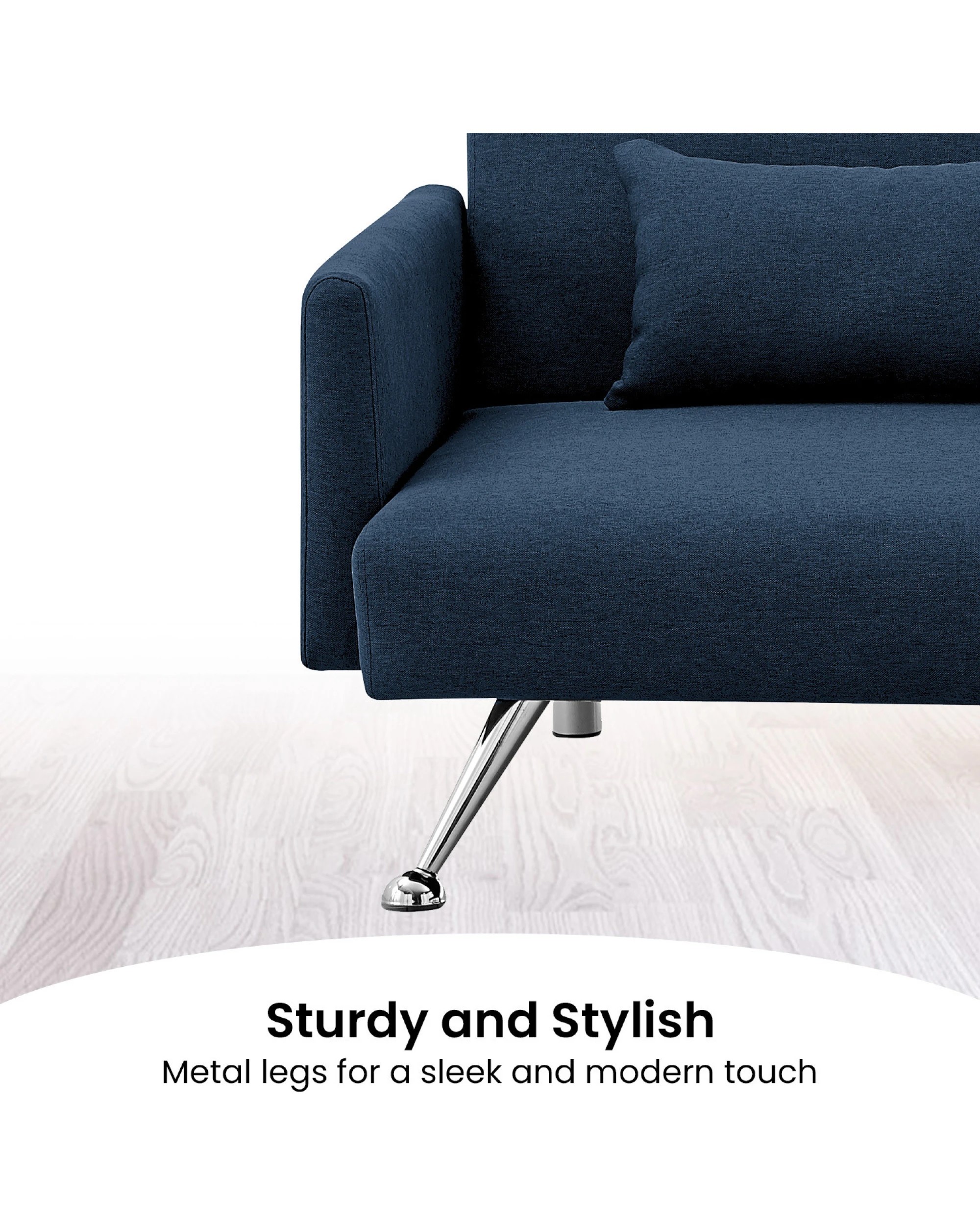 7 Mia 3-seater Sofa Bed With Chaise And 3 Pillows By Sarantino - Blue, 7 of 7