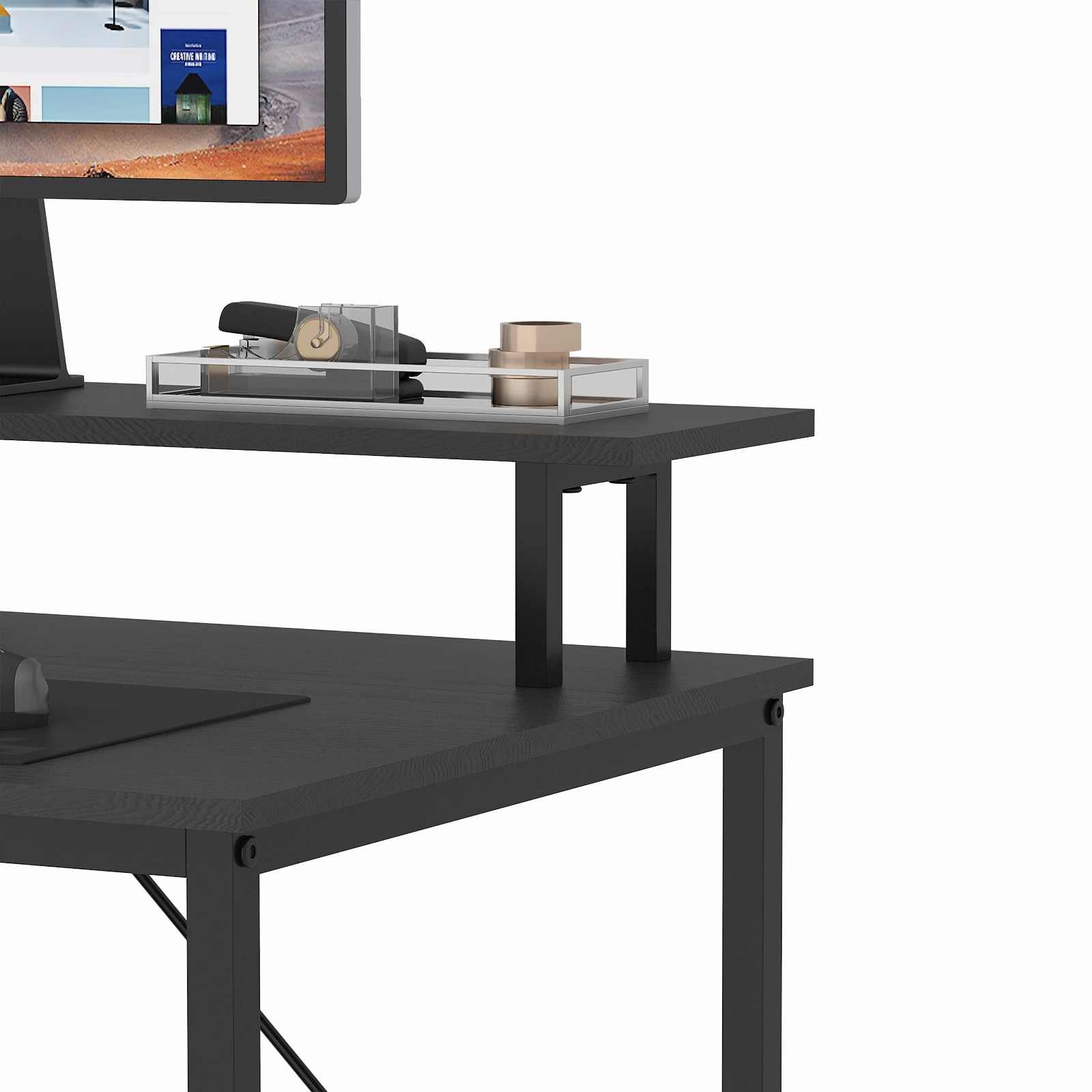 5 Advwin 120cm Computer Desk Reversible Gaming Desk Computer Table Gaming Table Study Desk for Home Office Workstation, 5 of 10