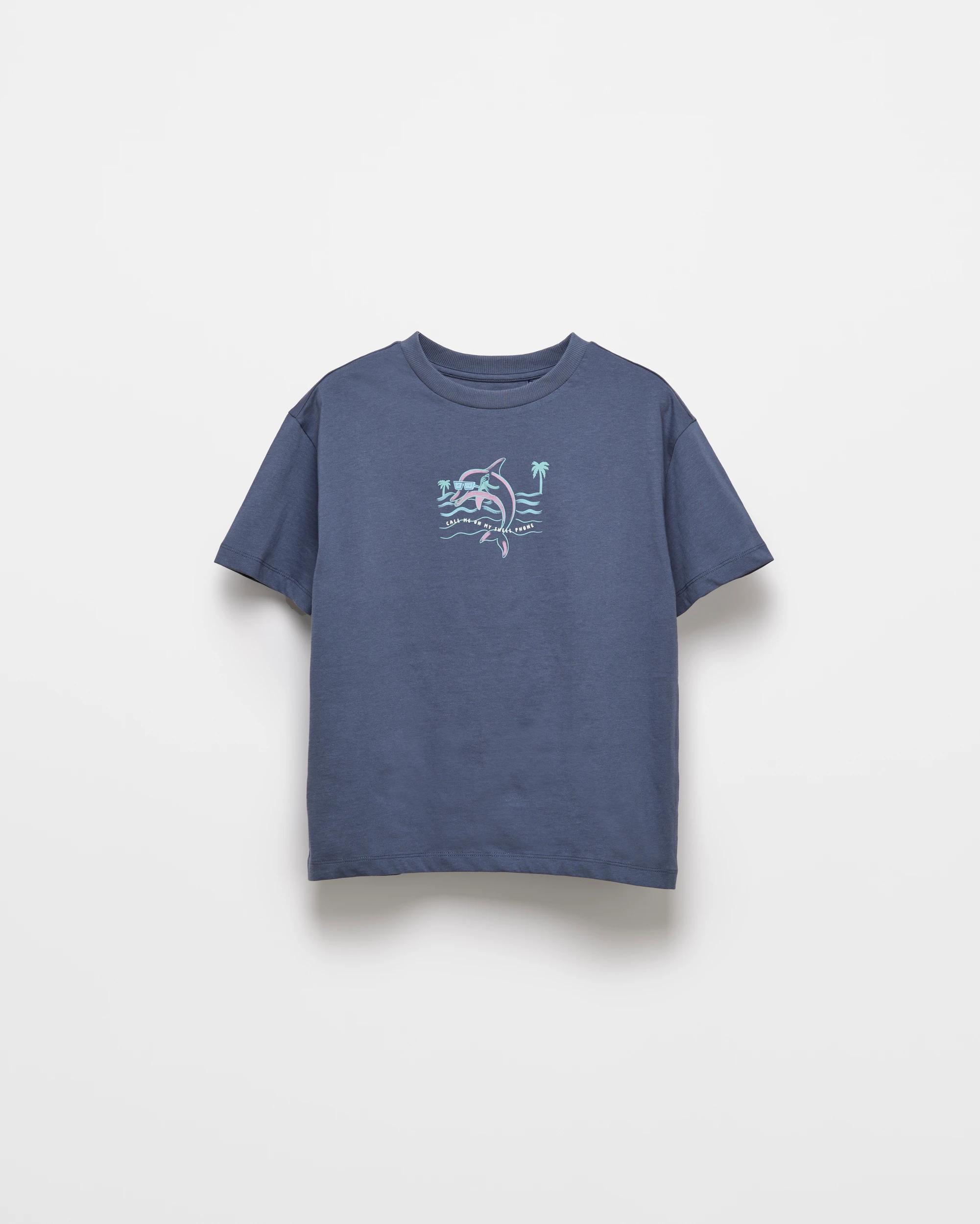 4 Target Australian Cotton Longline Print T-shirt NAVY SHELL PHONE, 4 of 7