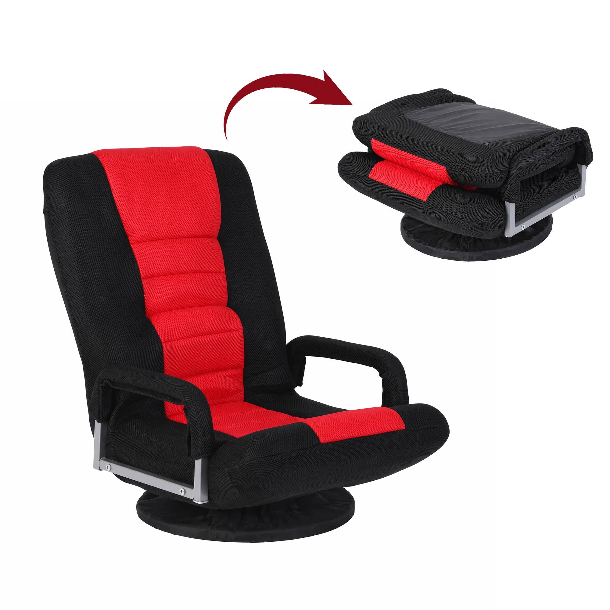 1 Artiss Floor Gaming Chair with 360 Swivel, 6-Position Backrest for Gaming - Multi, 1 of 8