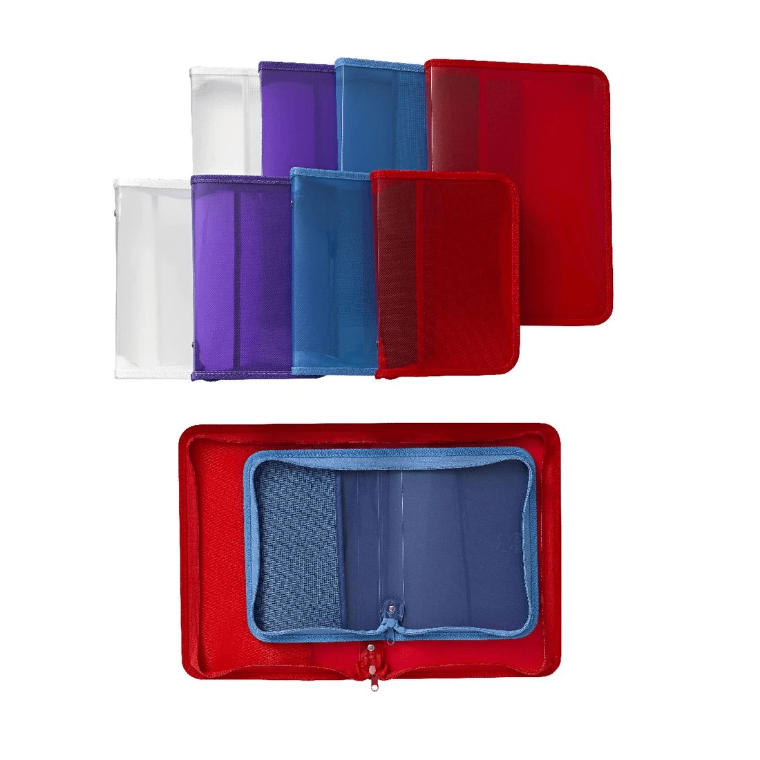 6 Ausinc A4 Zipped Document Folder Blue, 6 of 7