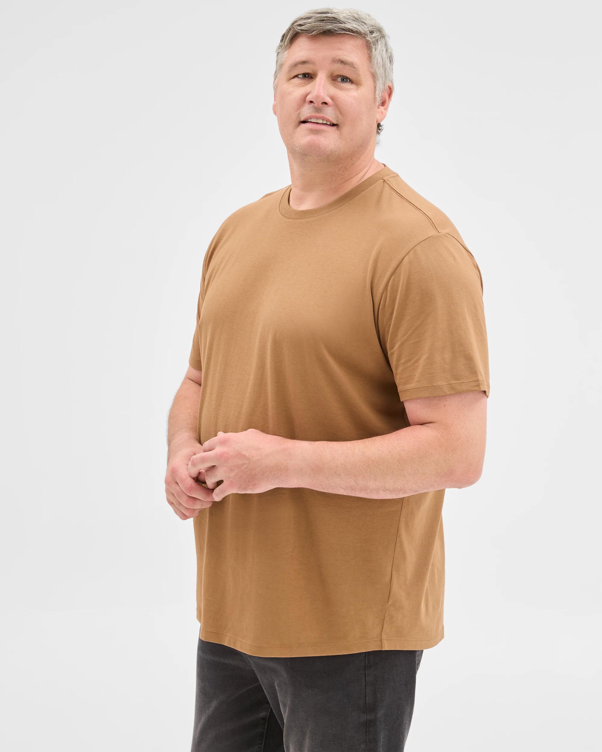 1 Target Man Plus Plus Size Australian Cotton Crew T-Shirt OTTER, 1 of 5
