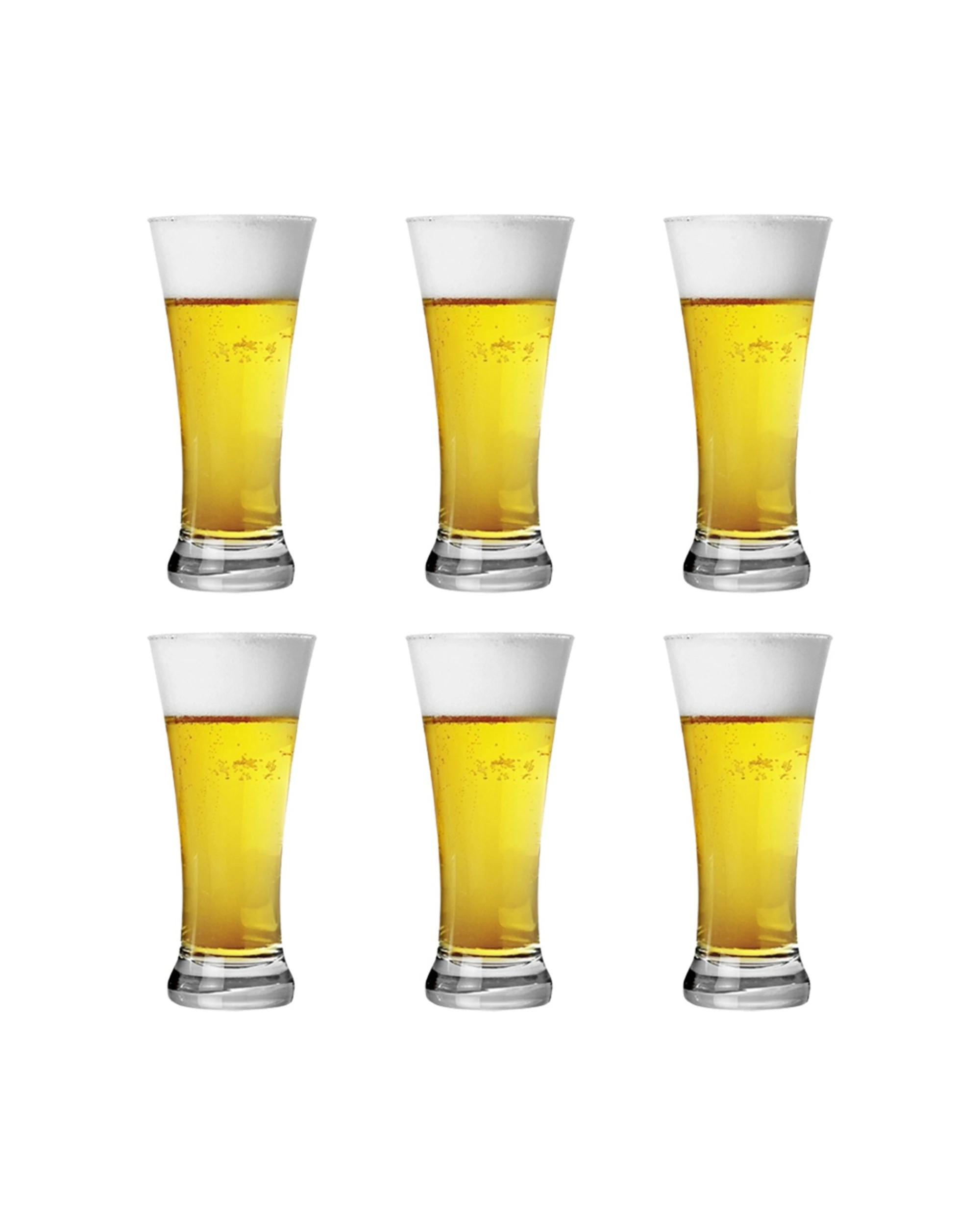 1 Art Craft 6pc Bira Beer Glass Set Dishwasher Safe Modern Design Europe 380ml - Clear, 1 of 2