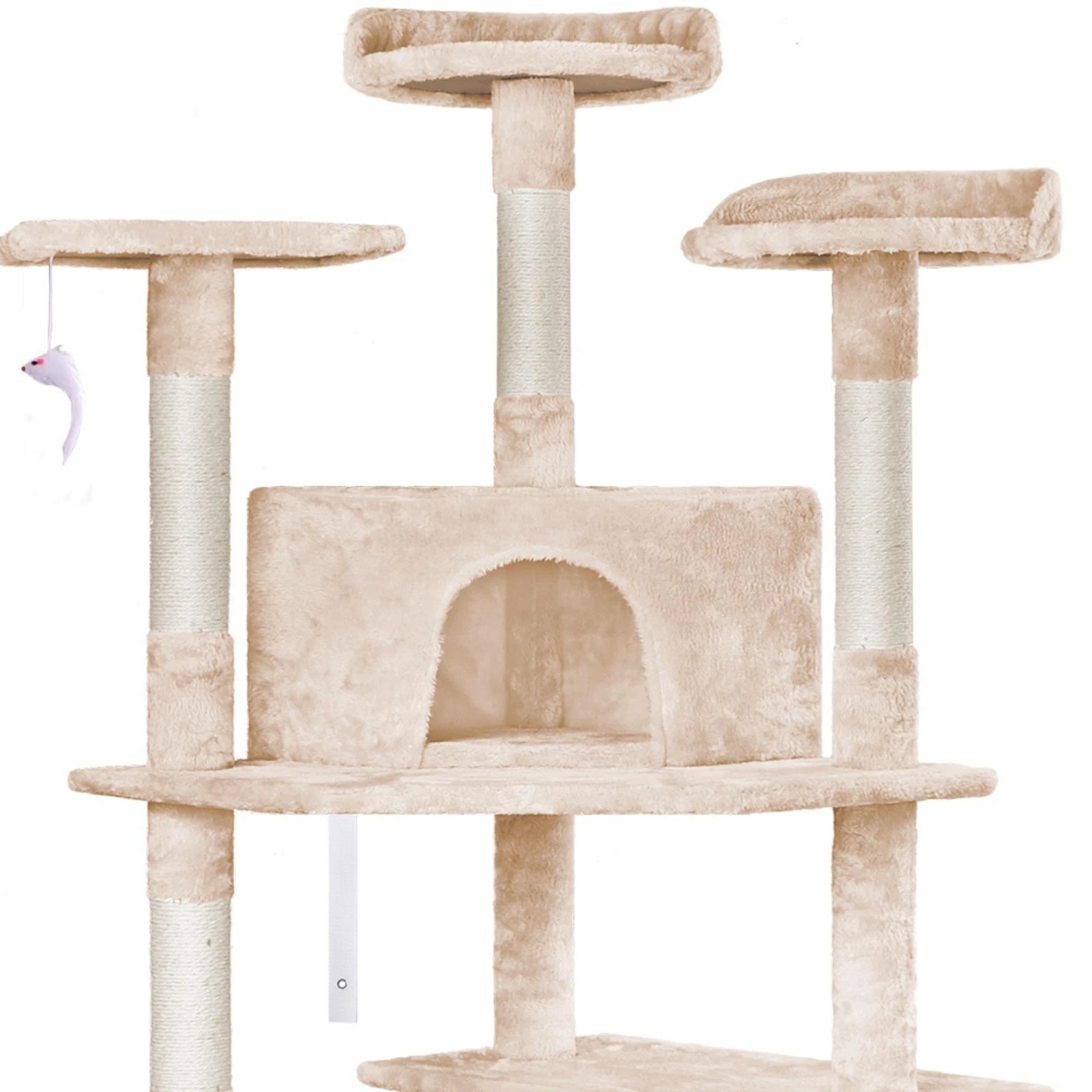 6 Beastie Cat Tree Scratching Post Scratcher Tower Condo House Furniture Wood 203CM - Beige, 6 of 6