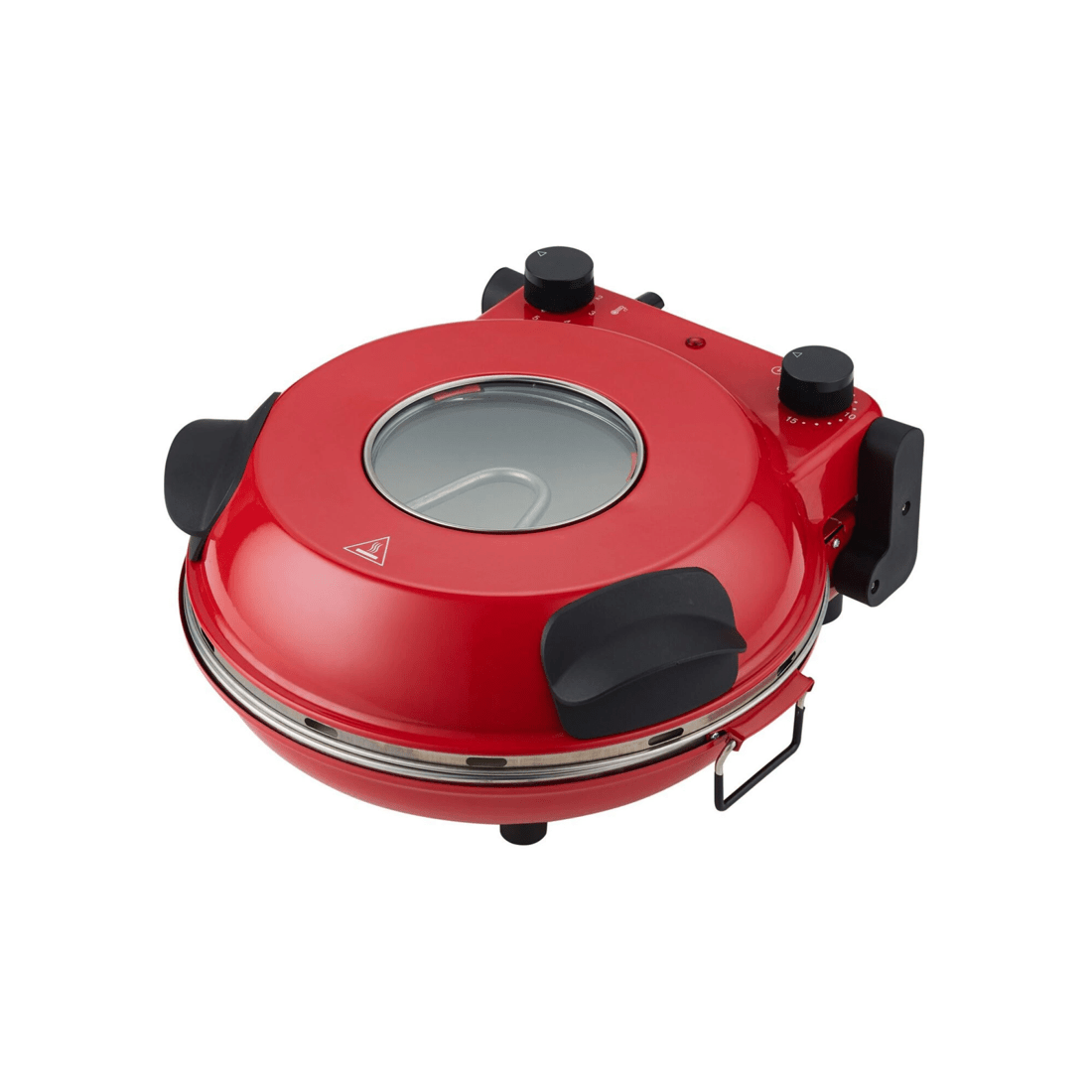 1 Healthy Choice 12-inch Pizza Oven with Thermal Control, Timer, Viewing Window, and Removable Stone - Red, 1 of 4