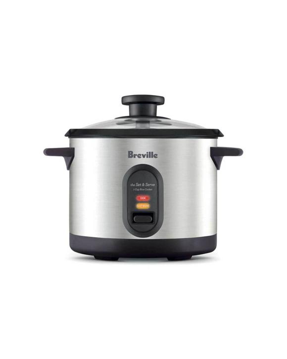 Breville Brc310bss 500w Set & Serve 7 Cups Rice Cooker/steamer Stainless Steel
 - Silver