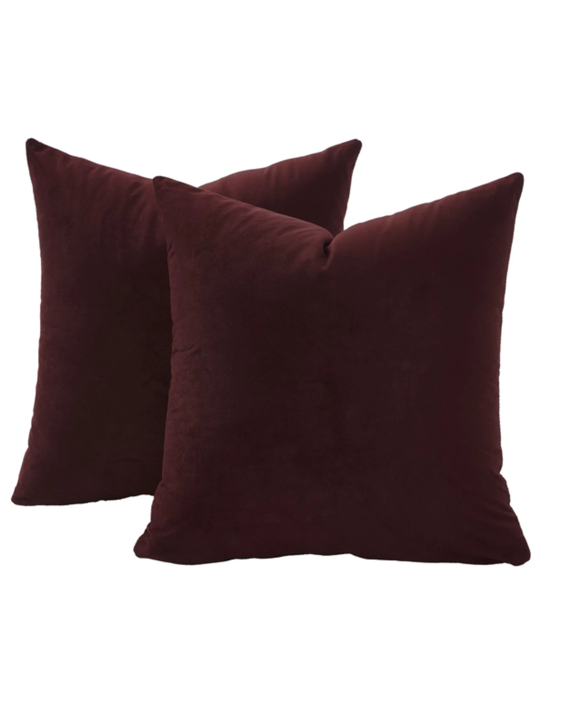 1 Gioia Casa 2-Pack Velvet Cushion Covers 45x45cm - Burgundy, 1 of 2