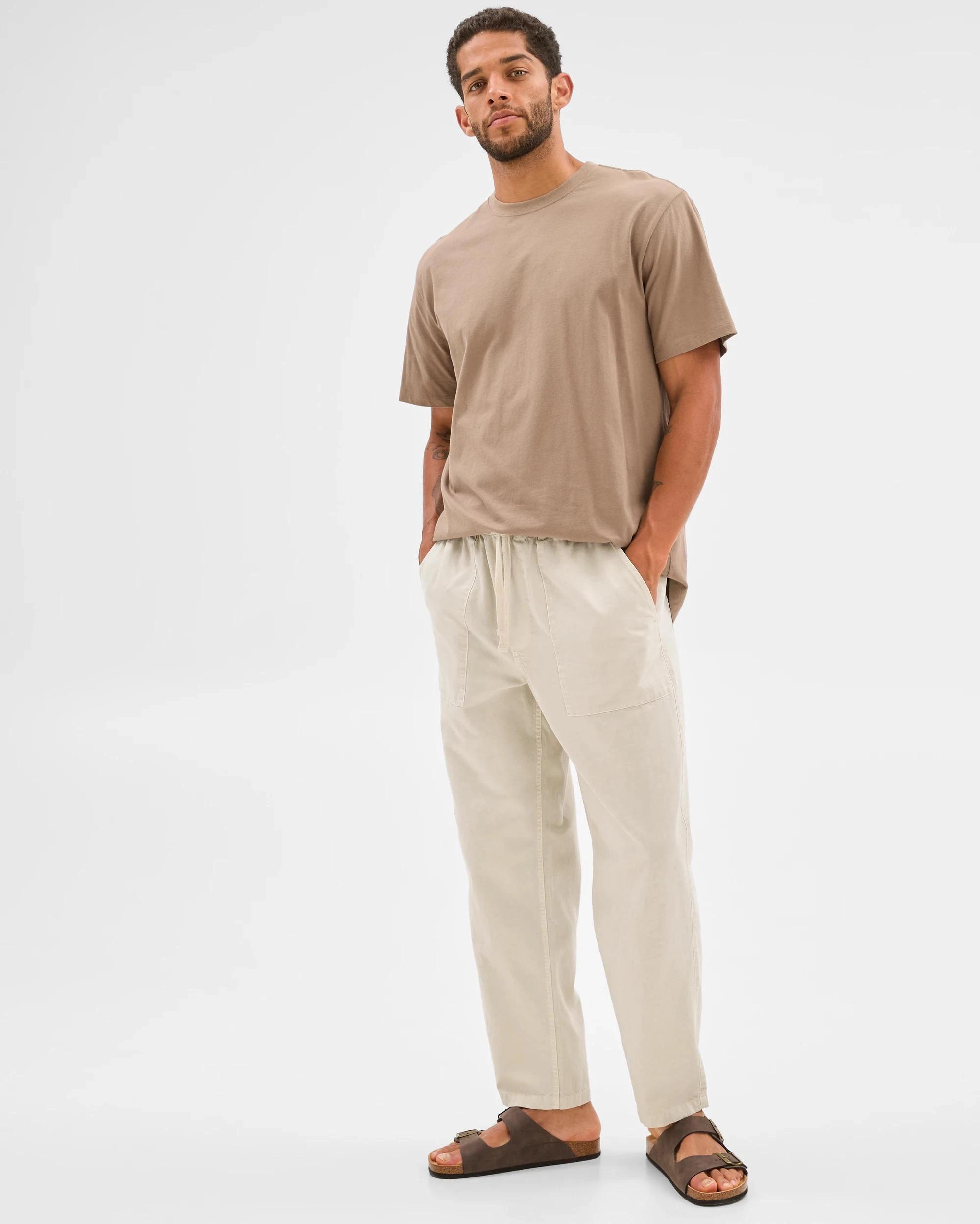 1 Target Australian Cotton Blend Beach Pants LIGHT STONE, 1 of 6