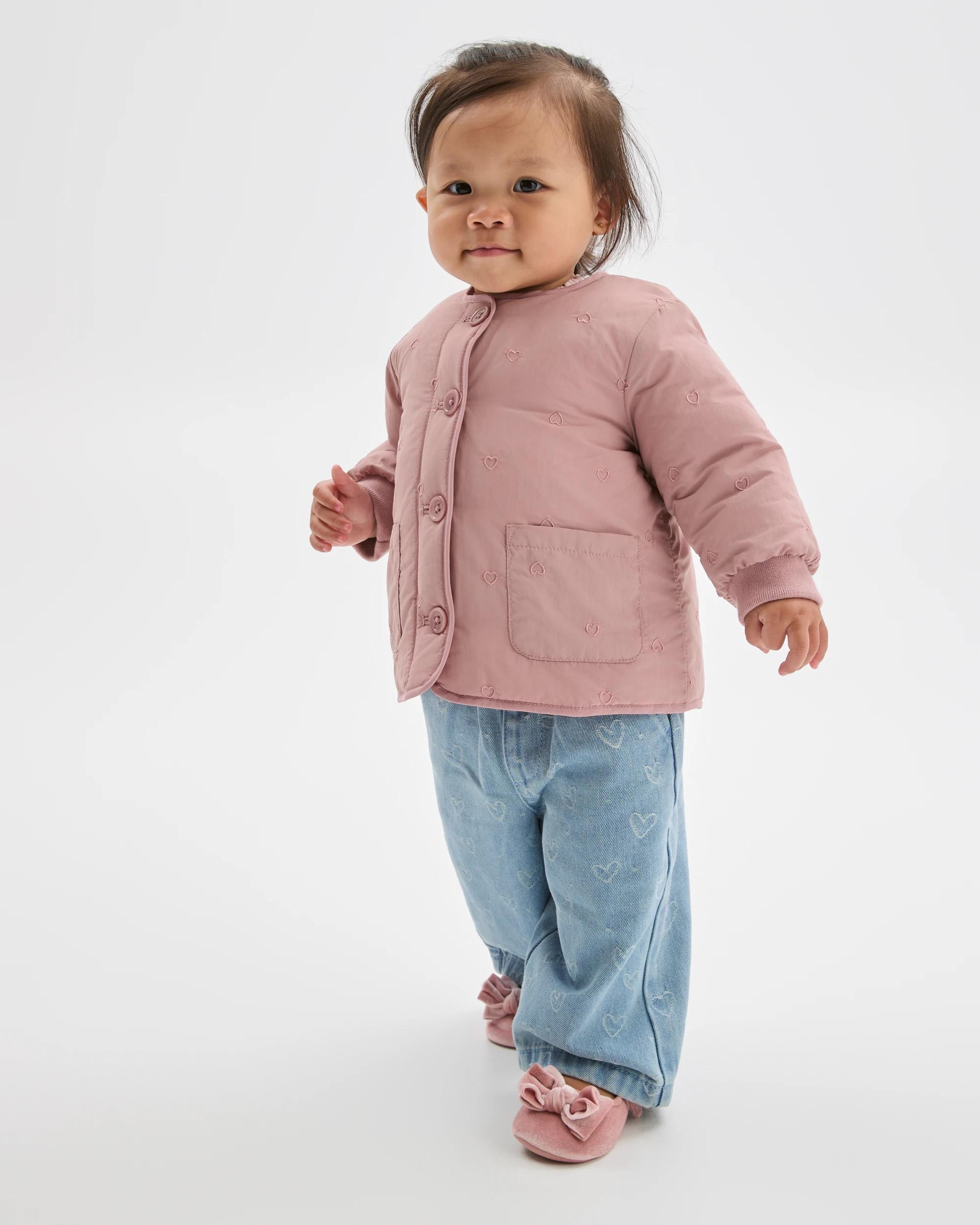 3 Target Baby Long Sleeve Embroidered Jacket DUSTY PINK, 3 of 6