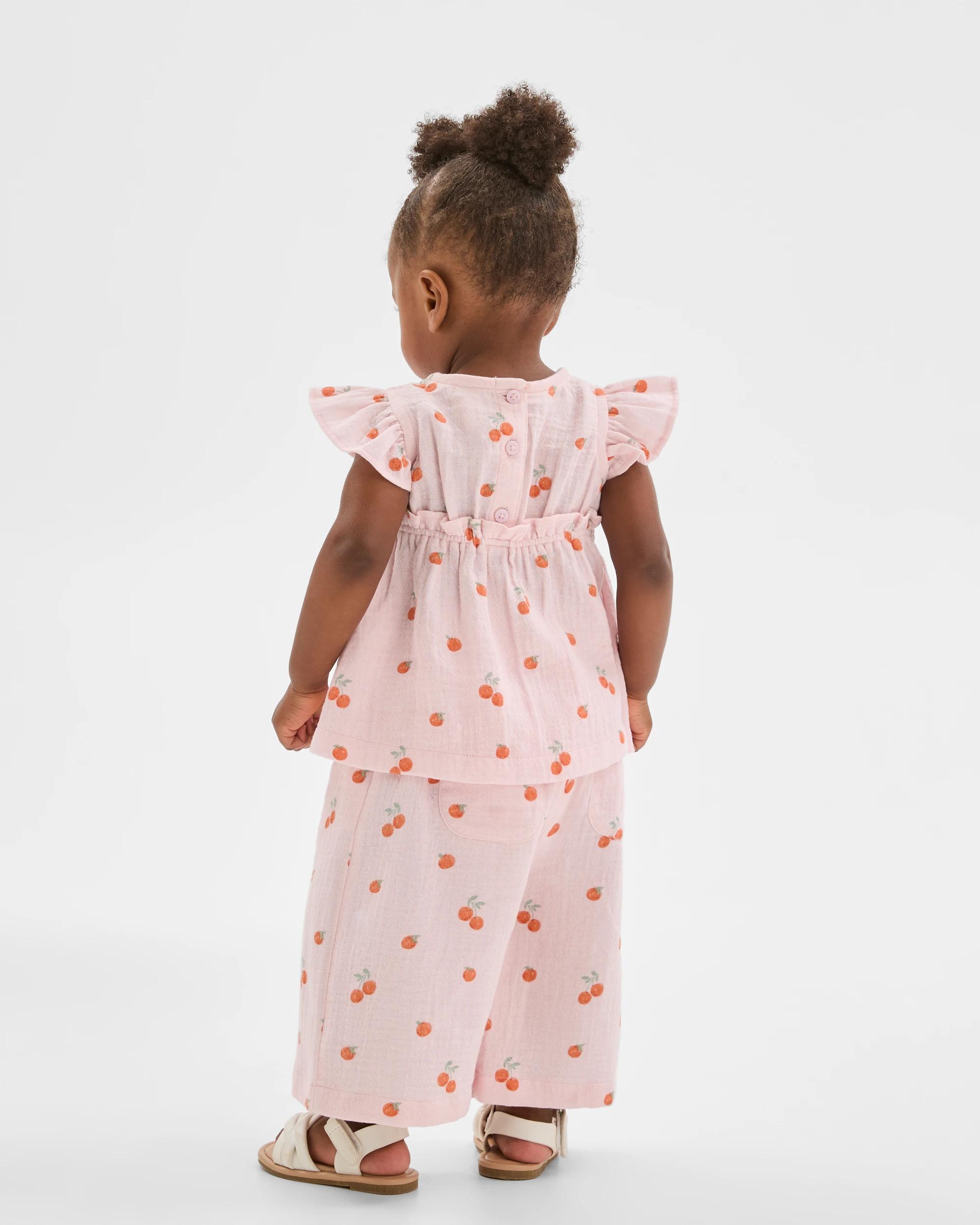 3 Target Baby Baby Crinkle Top & Pants 2 Piece Set PINK, 3 of 5