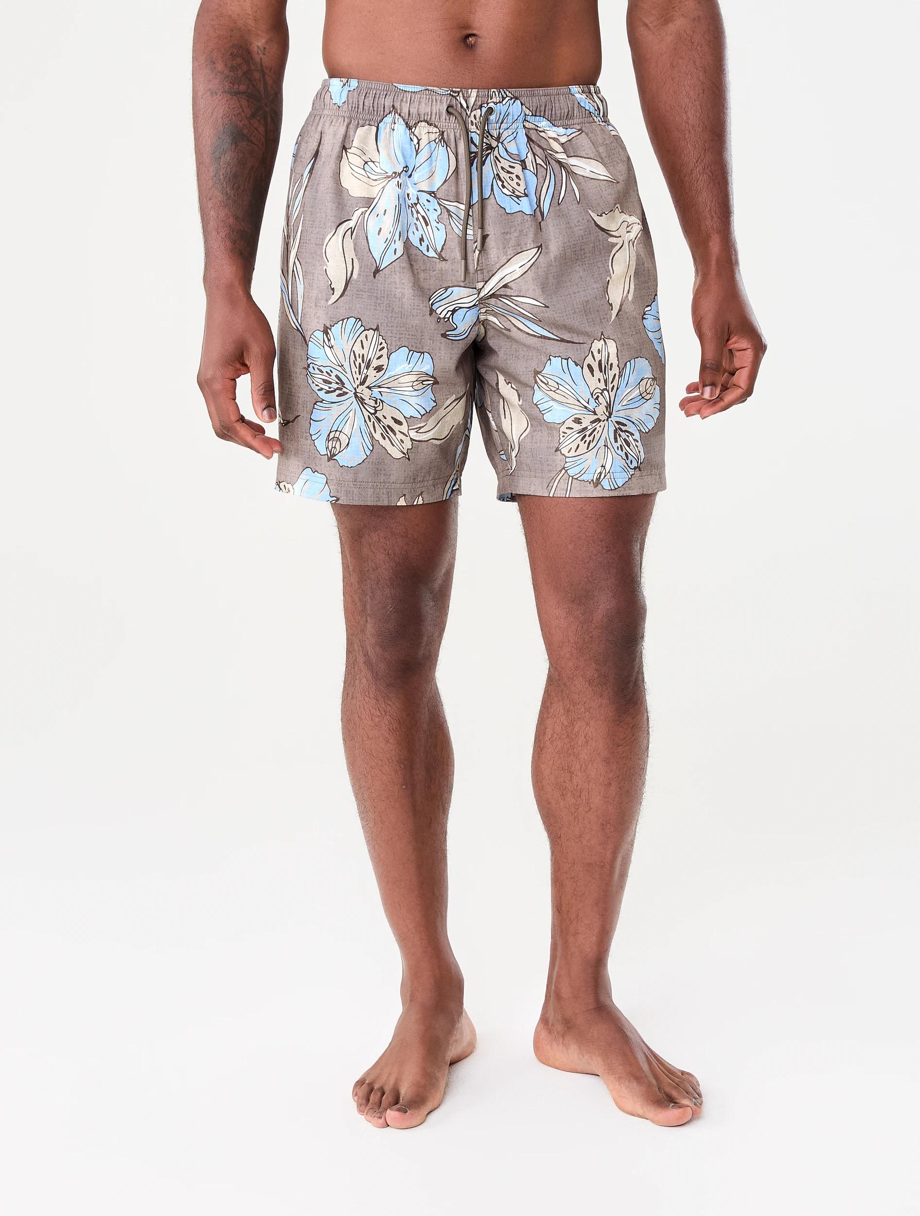 7 Regular Print Boardshorts Brn Floral, 7 of 7