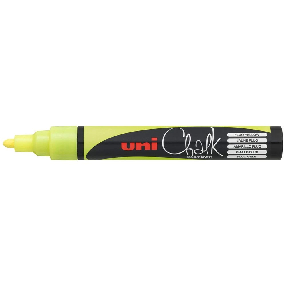 1 Uni Liquid Chalk Marker Bullet Tip Fluoro Yellow, 1 of 3