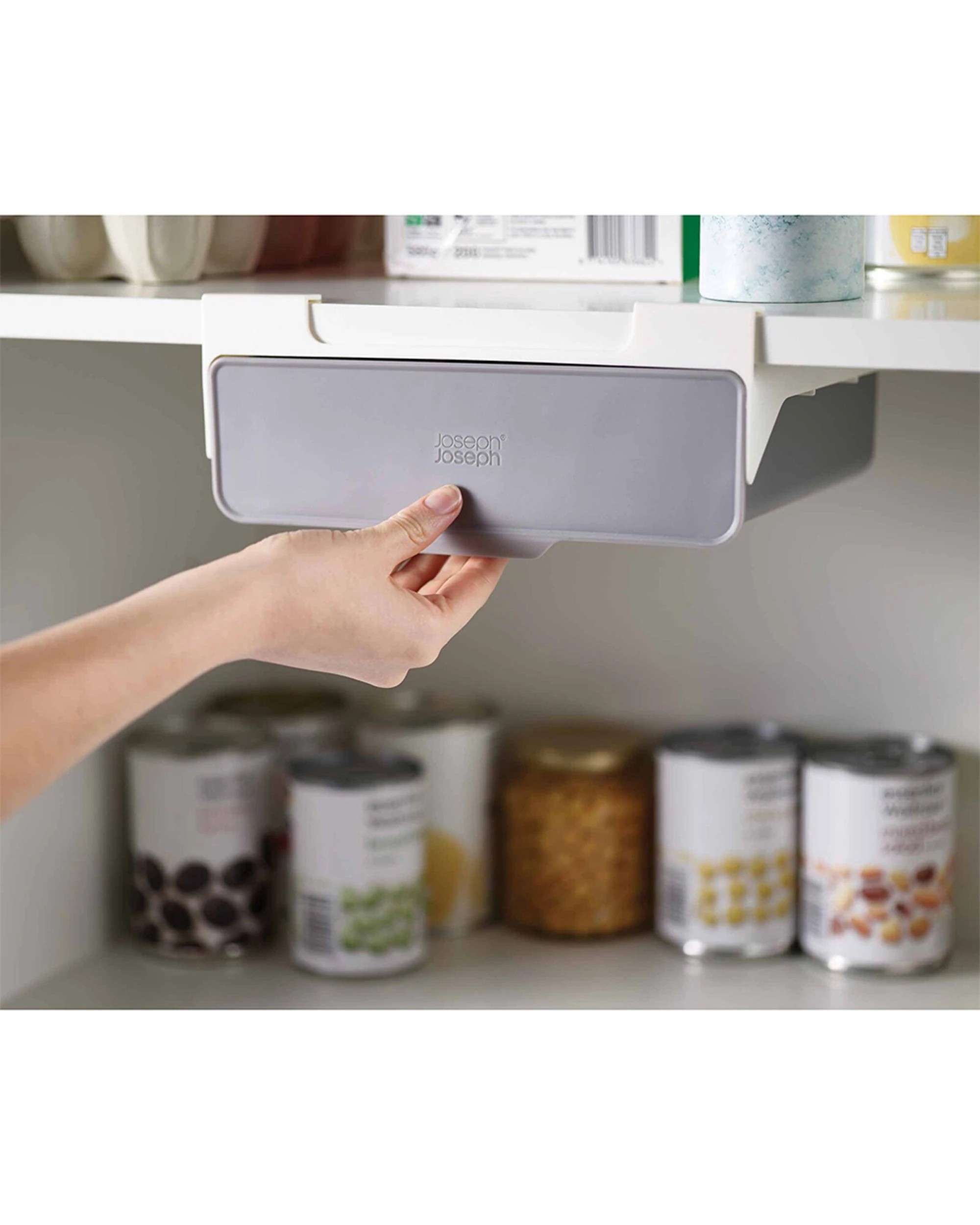 3 Joseph Joseph CupboardStore Under Shelf Drawer Organiser Easy Install - Grey, 3 of 3