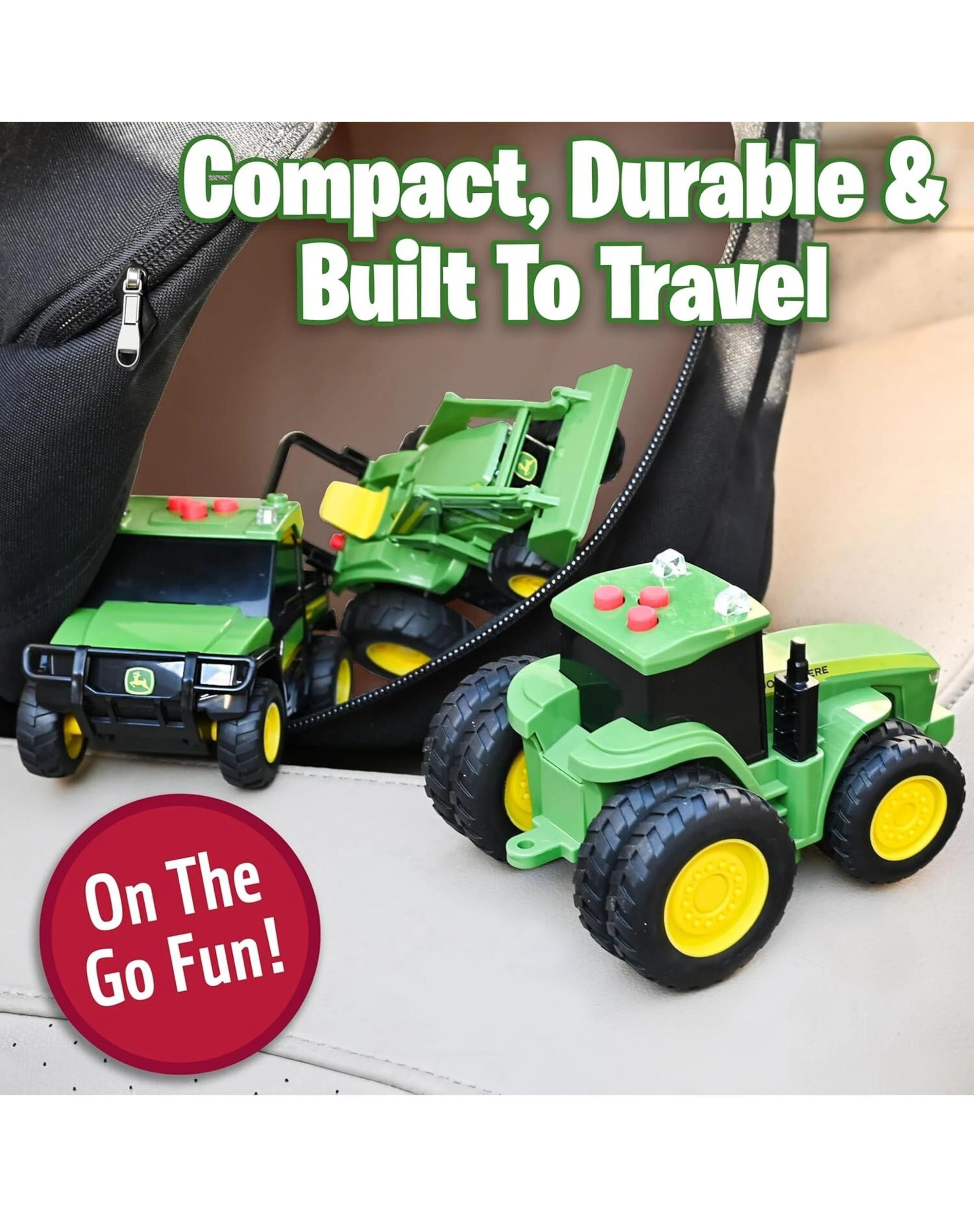 5 John Deere Kids Lights and Sounds Mini Farm Vehicles 3 Pack, 5 of 8