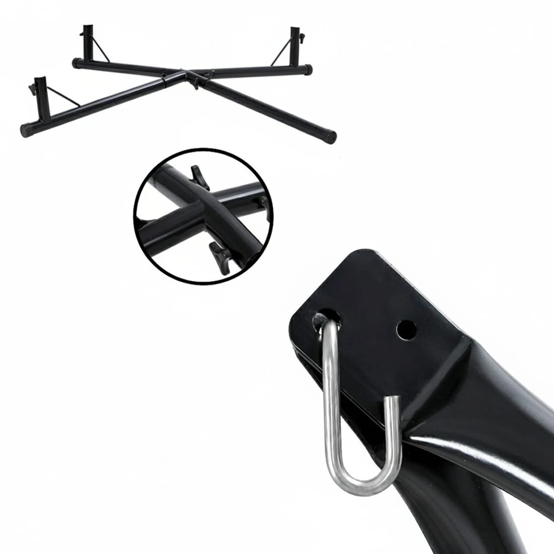 4 Gardeon Hammock Chair Steel Stand Outdoor Furniture Heavy Duty - Black, 4 of 6