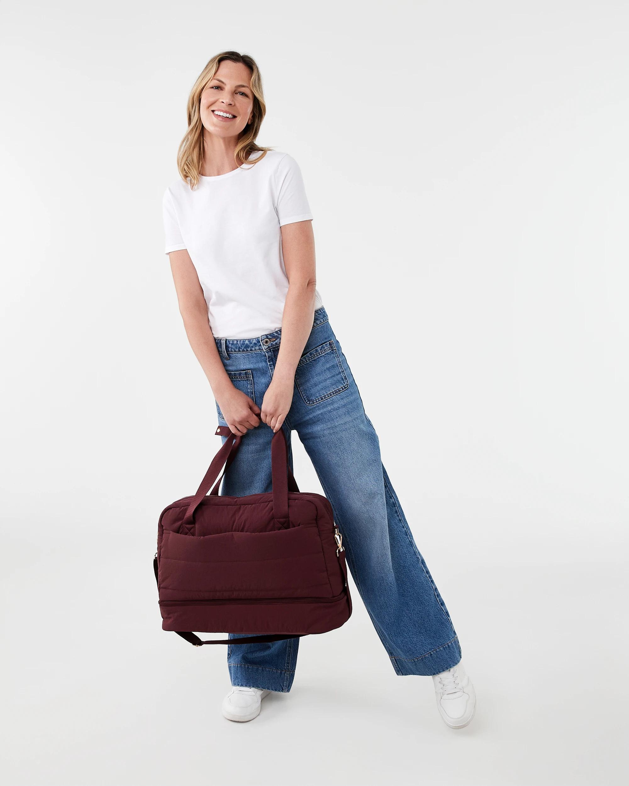 5 Padded Weekender Bag Red Plum, 5 of 5