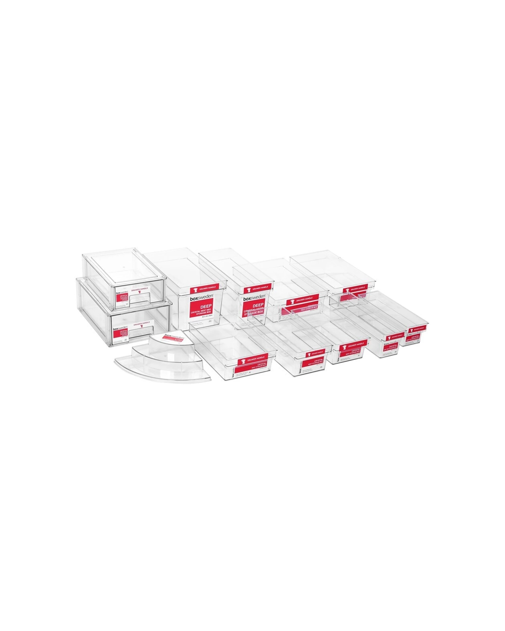4 BOXSWEDEN Crystal Nest Storage Box - 3 Pack - Stackable - Drawer Handle
 - plain, 4 of 5