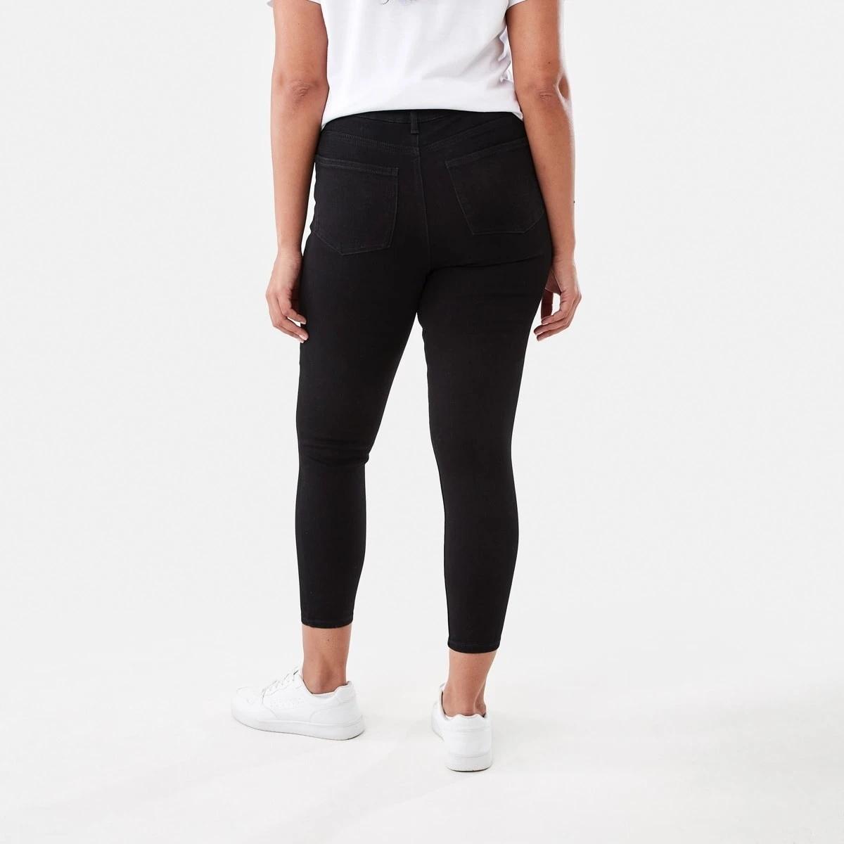 3 High Rise Ankle Length Skinny Jeans Black Wash, 3 of 5