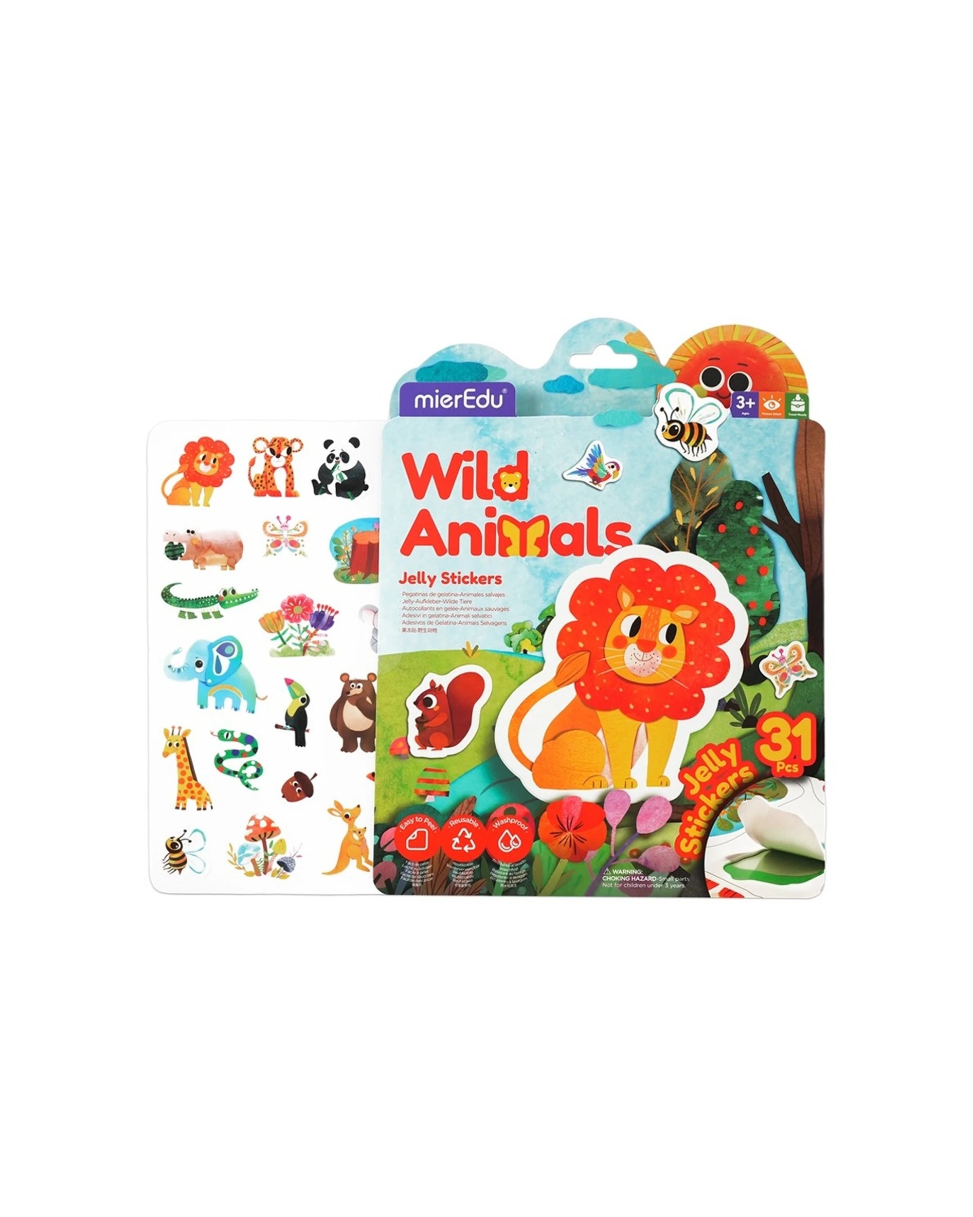 2 Mieredu Jelly Stickers Wild Animals Kids Activity Craft Toy - Multi, 2 of 3