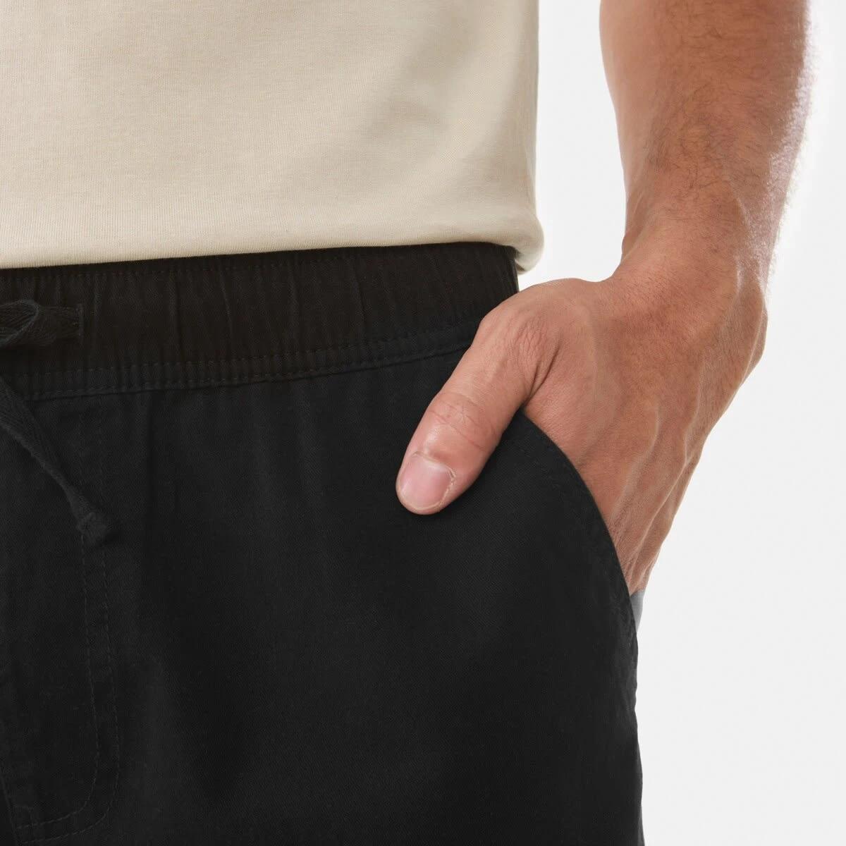6 Elastic Waist Cargo Shorts BLACK, 6 of 7