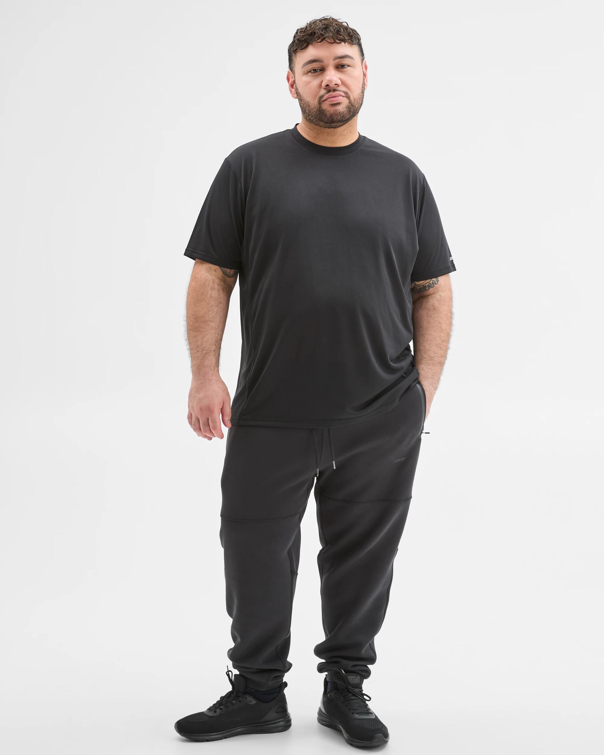 1 Target Man Plus Size Australian Cotton Blend Active Scuba Trackpants BLACK, 1 of 5