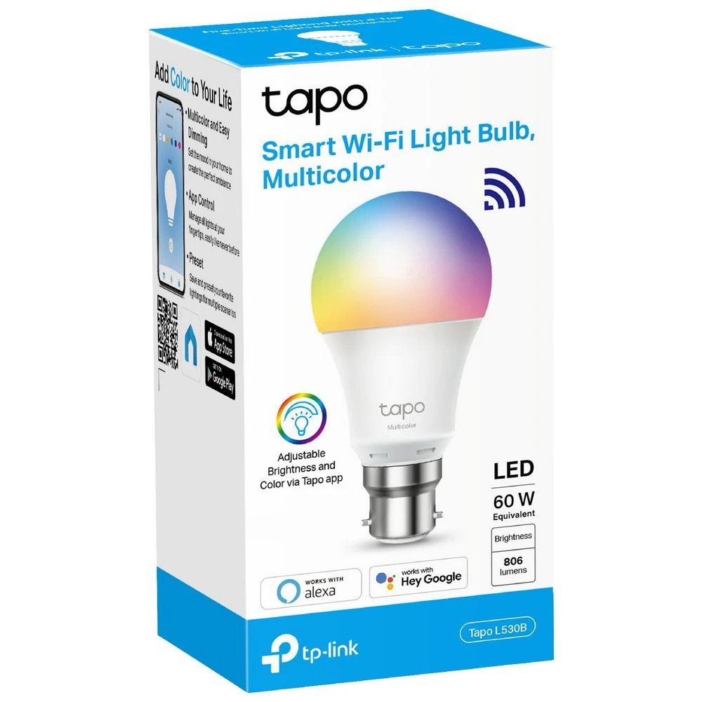 2 TP-Link Tapo Multicolour WiFi Smart Bulb B22 Base, 2 of 8