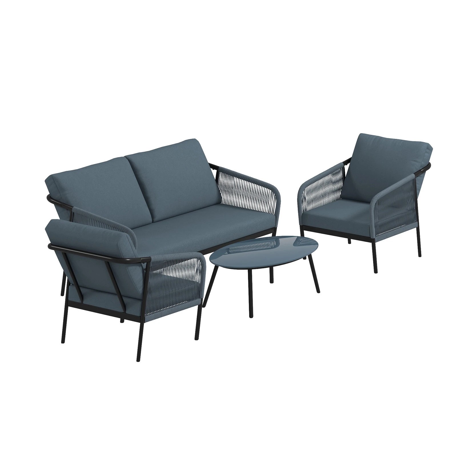 10 Arcadia Furniture 4 Piece Tivoli Ensemble Set Stylish Comfortable Durable Black - Black, 10 of 10