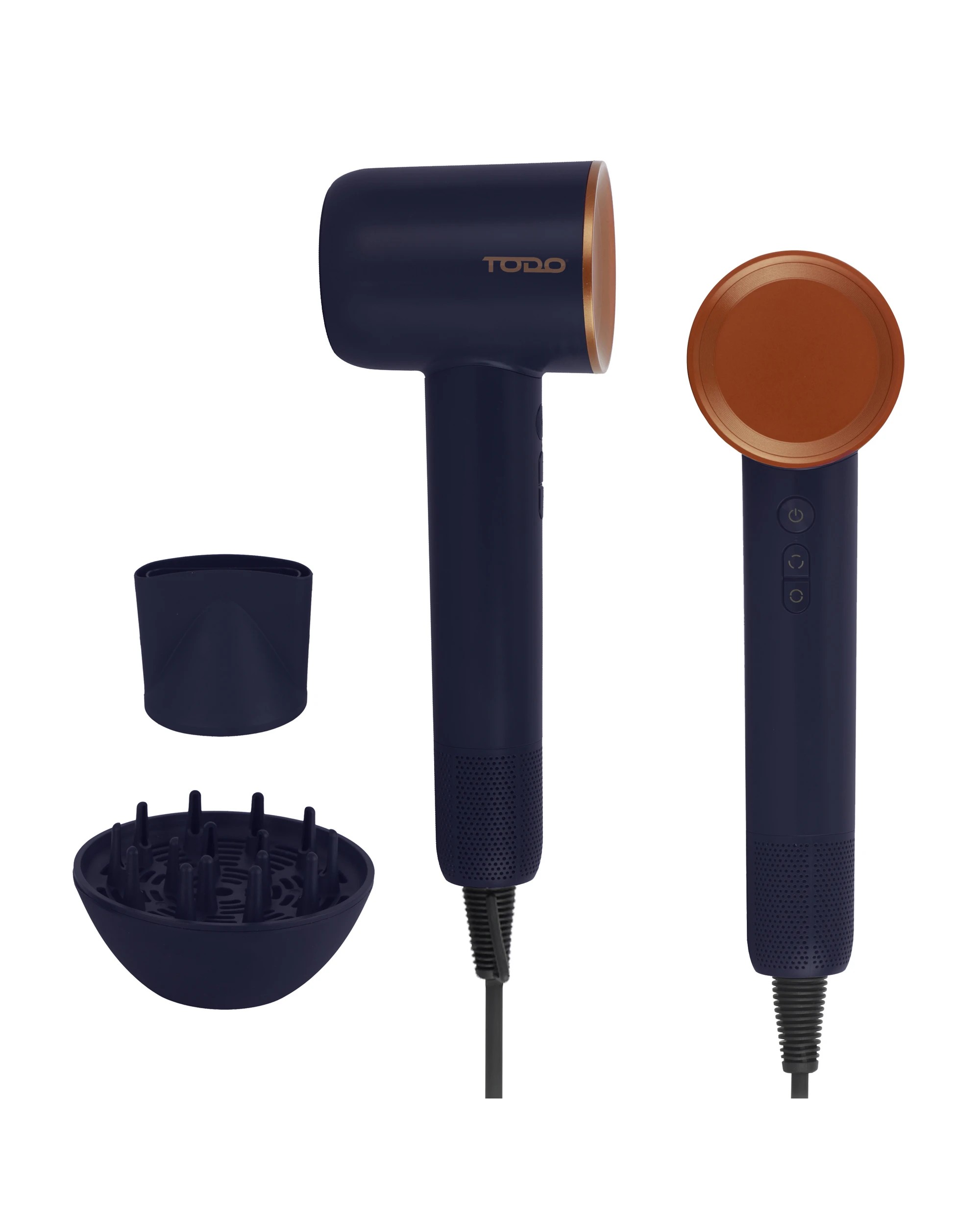 1 TODO 1600W Hair Dryer 110,000 RPM High Speed 3 Speed 4 Temperature - Blue, 1 of 8