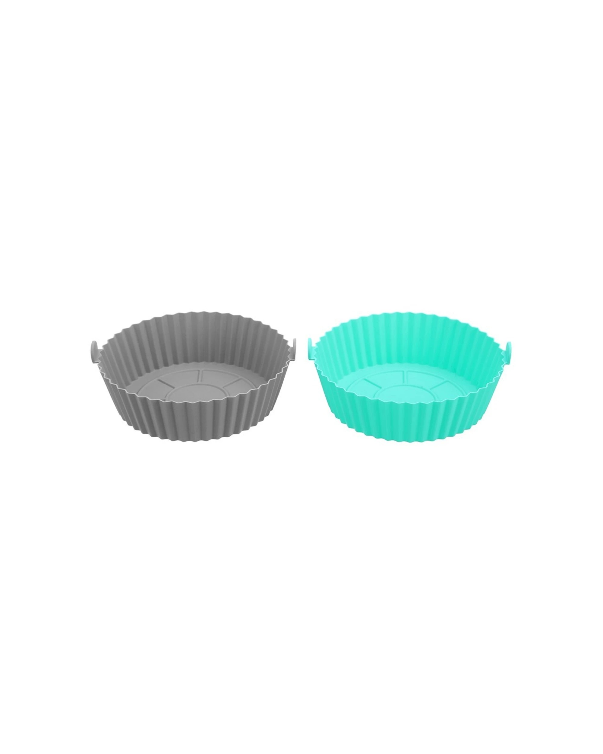 4 Lemon & Lime 16pc Silicone Air Fryer Tray Round 20x6cm Food Grade BPA - Multi, 4 of 6