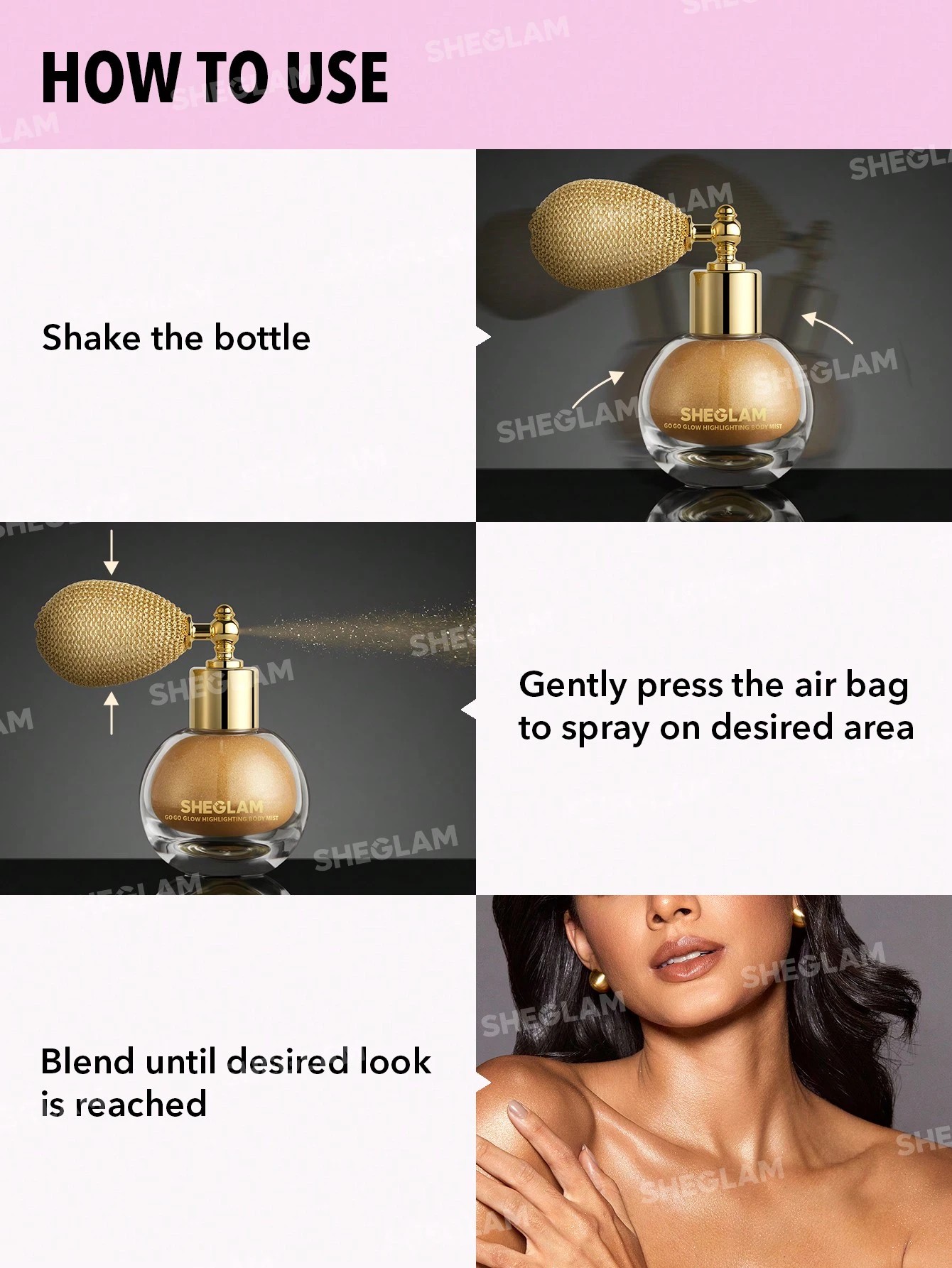 3 SHEGLAM Go Go Glow Highlighting Body Mist - Love Bomb, 3 of 6