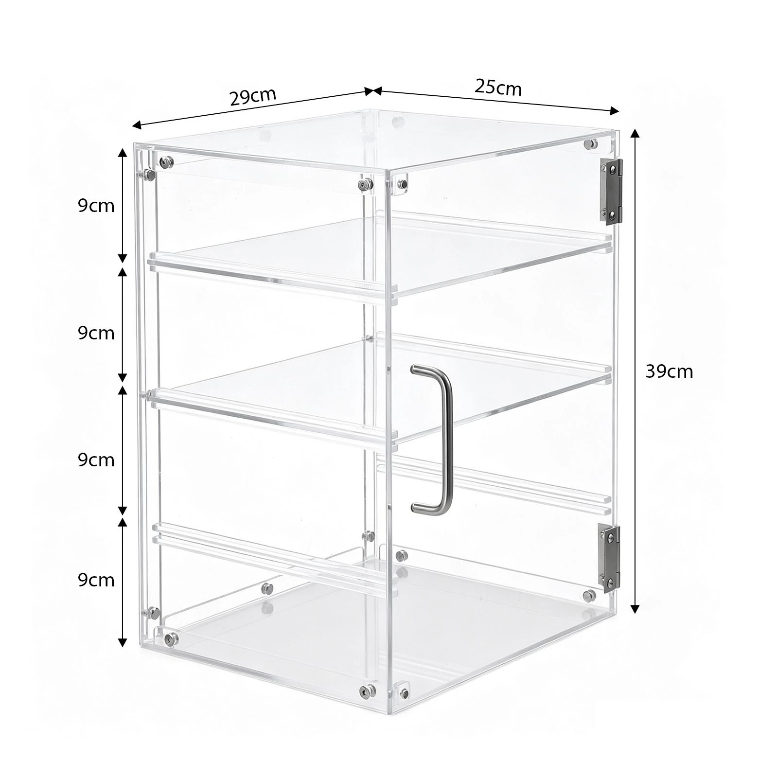 2 Ausway 4 Tier Countertop Acrylic Clear Food Display Cabinet Organiser with Adjustable Shelf & Magnetic Door, 2 of 6