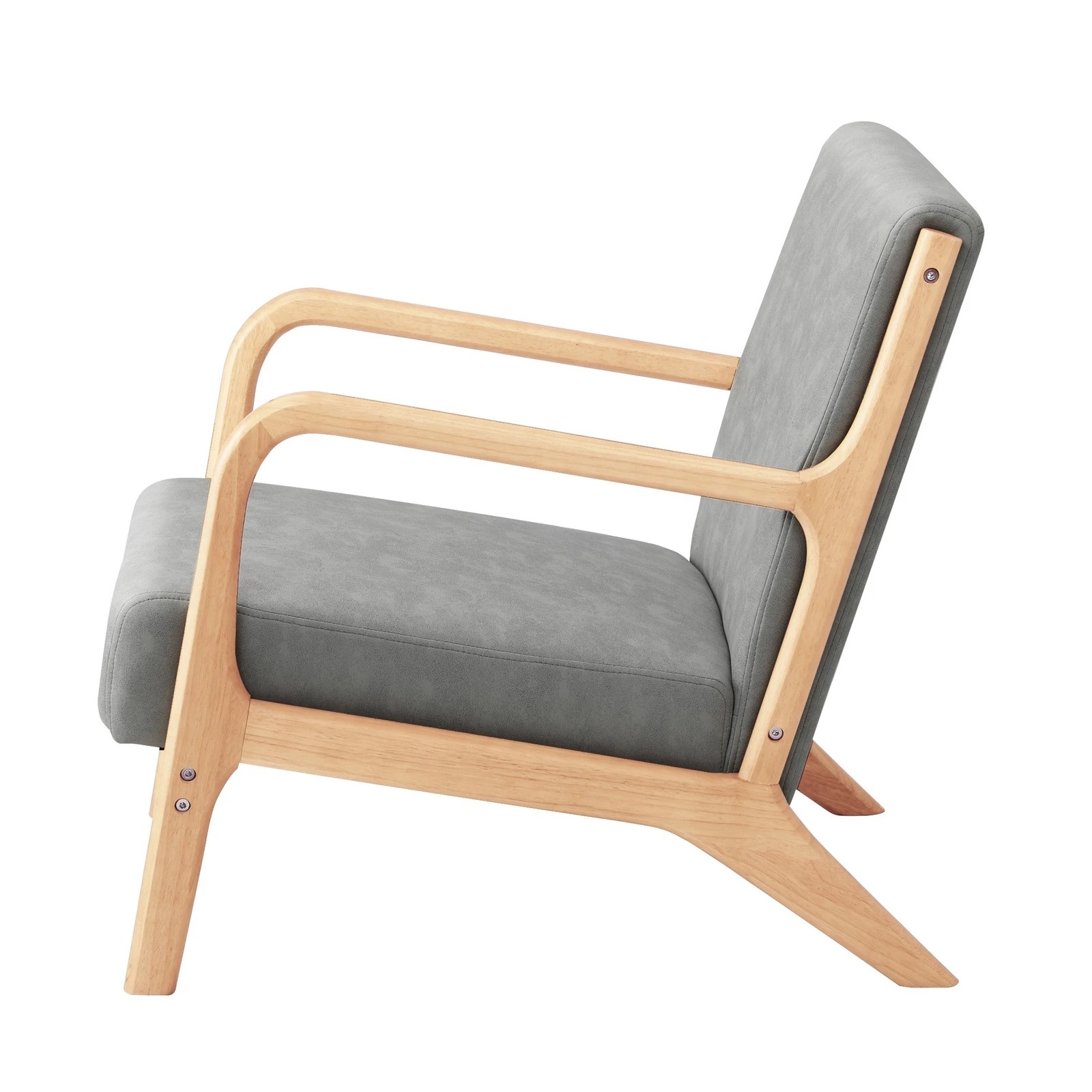 8 Oikiture Armchair Lounge Chair Accent Armchairs Couches Sofa Wood Light
 - Grey, 8 of 10