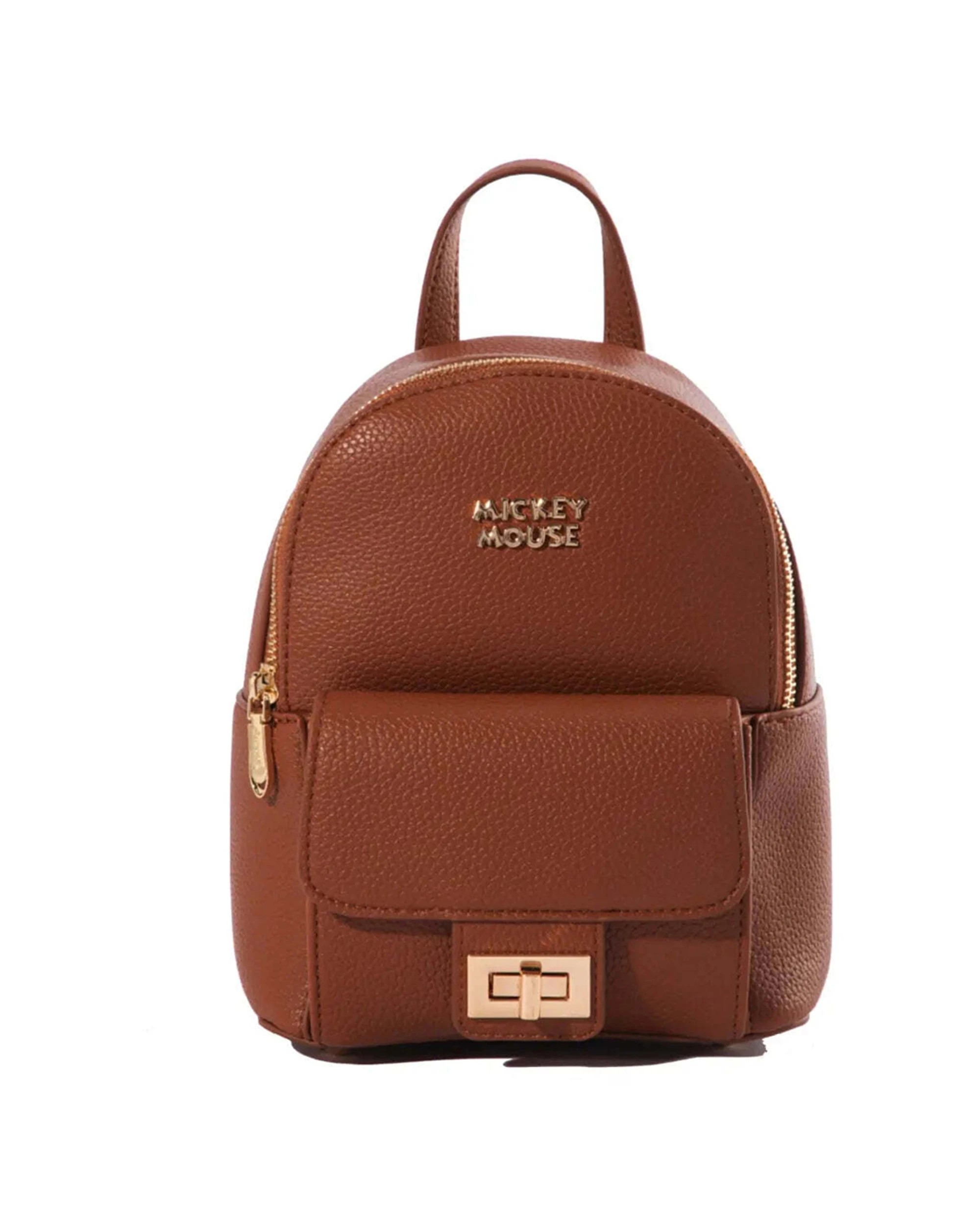 2 Disney Mickey Mouse Mini Backpack Adjustable Shoulder Straps PU Leather - Brown, 2 of 5