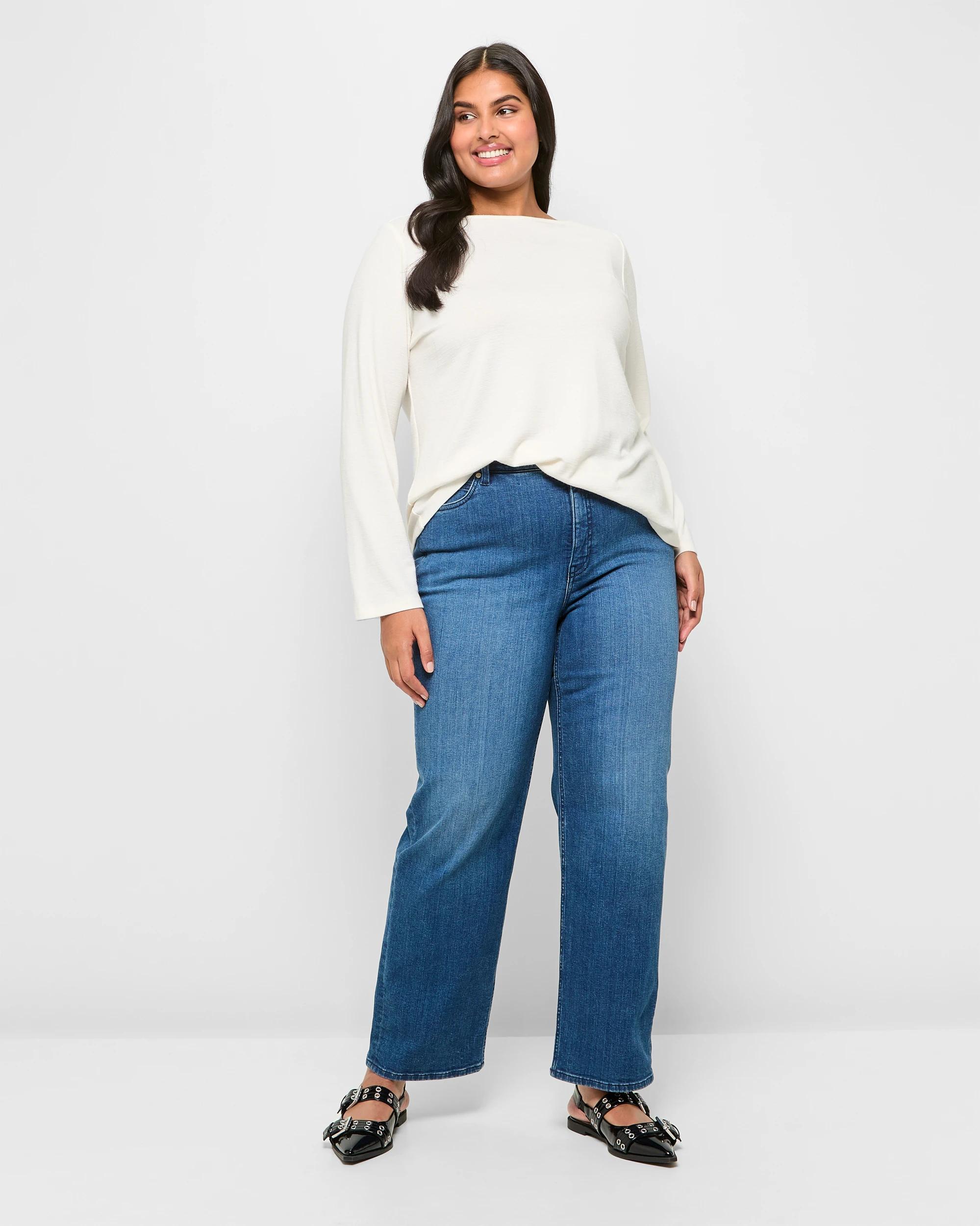 1 Target Plus Size Full Length Straight Leg Denim Jeans - Alexa 70'S VINTAGE BLUE, 1 of 5