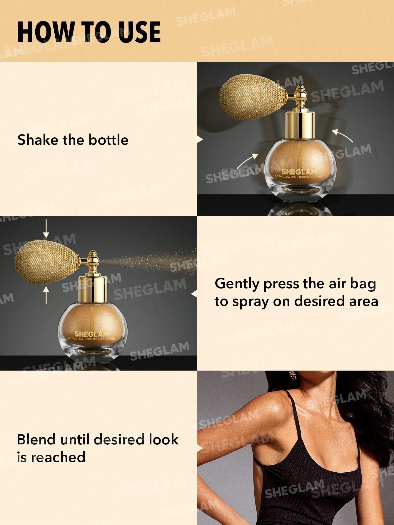 3 SHEGLAM Go Go Glow Highlighting Body Mist - Gold, 3 of 6