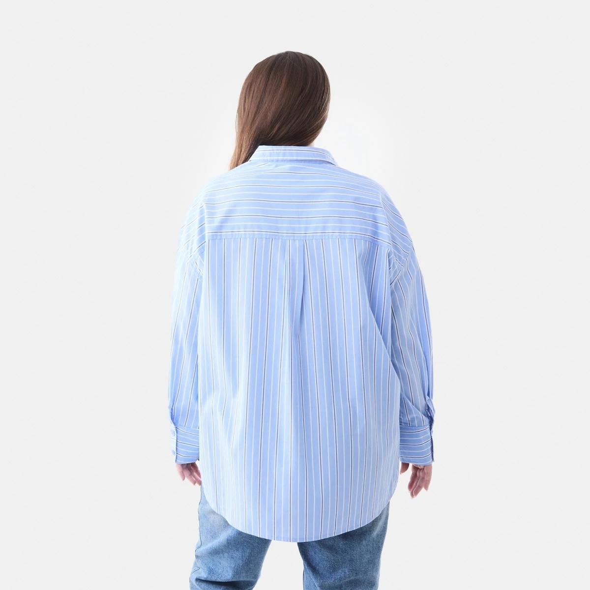 3 Curve Long Sleeve Boyfriend Shirt BLUE STRIPE BLUE MARINE, 3 of 5