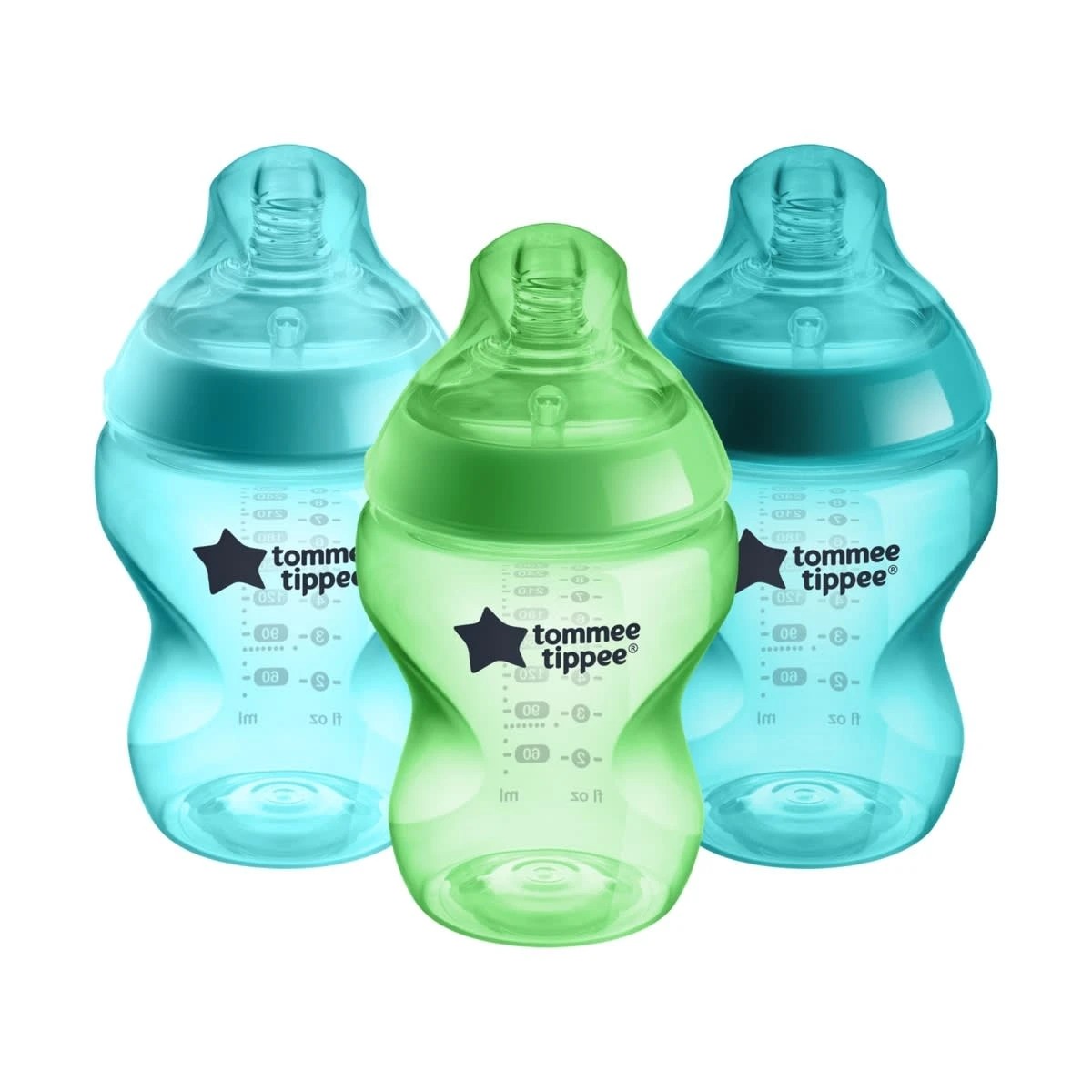 2 3 Pack Tommee Tippee Closer To Nature Coloured Baby Bottles, 2 of 7