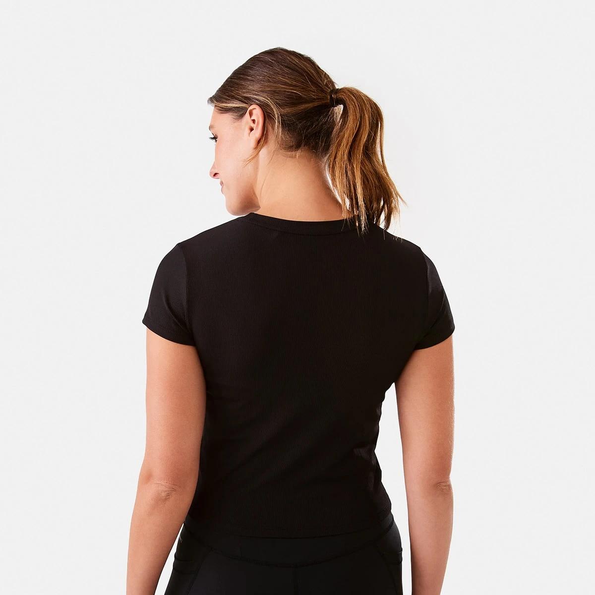3 Active Womens Rib T-shirt Black, 3 of 6