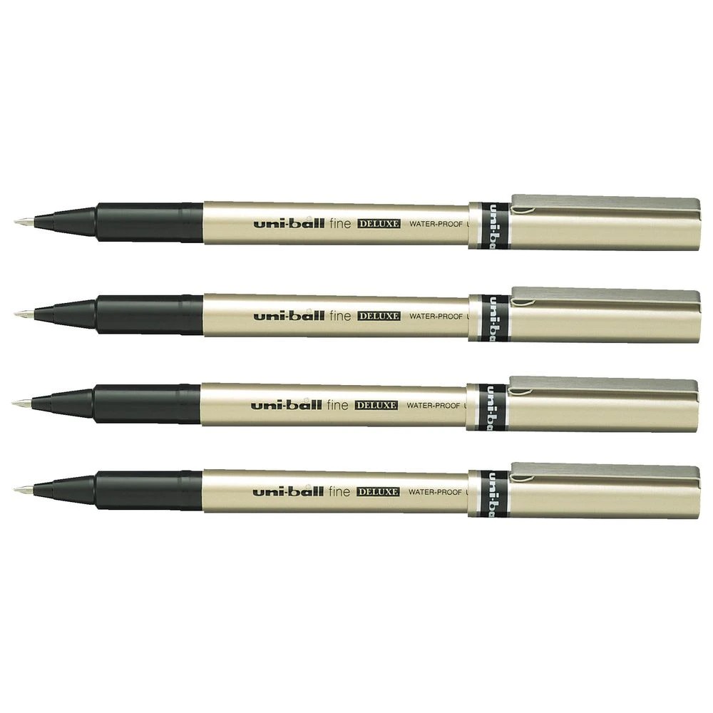 2 Uni-Ball Micro Deluxe Rollerball Pens Black 4 Pack, 2 of 2