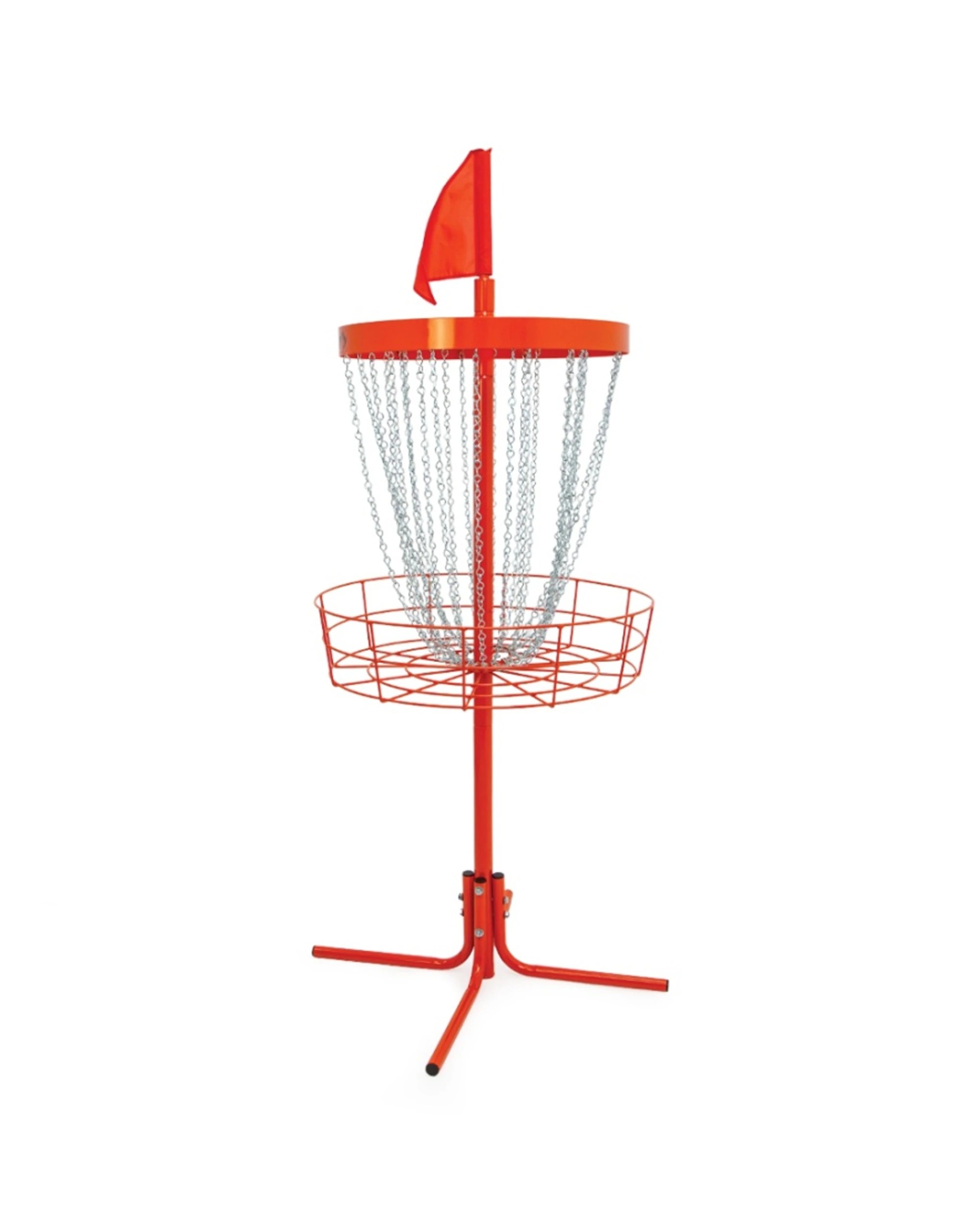 4 Victor Sports Disc Golf Elevated Target Basket Steel Galvanised Chains 66x132cm - Orange, 4 of 4