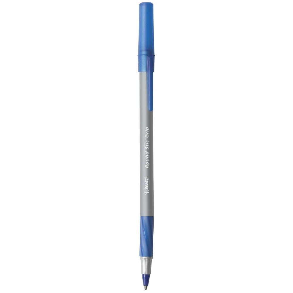 2 BIC Round Stic Comfort Grip Ballpoint Pens Blue 10 Pack, 2 of 5