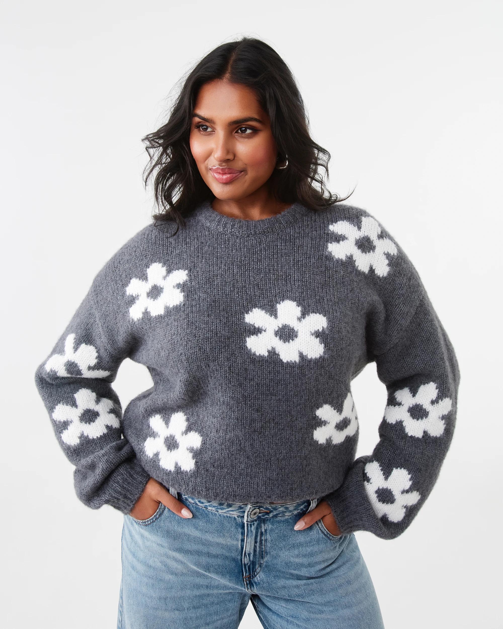 3 Daisy Print Knit Jumper Floral, 3 of 8