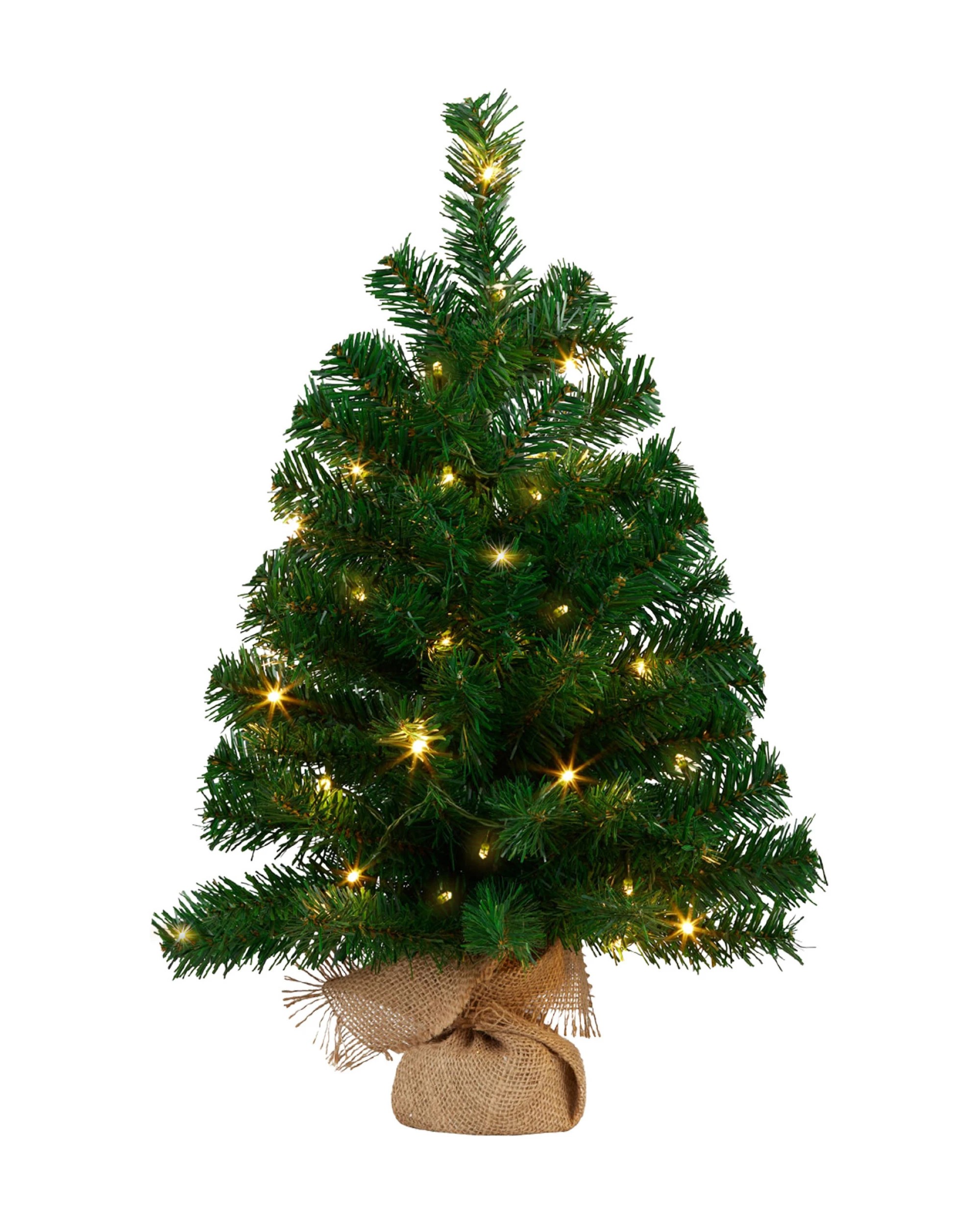 1 Christabelle 61cm Christmas Tree Chadwick Green Pre-Lit LED Lights Tabletop Mini Small, 1 of 5