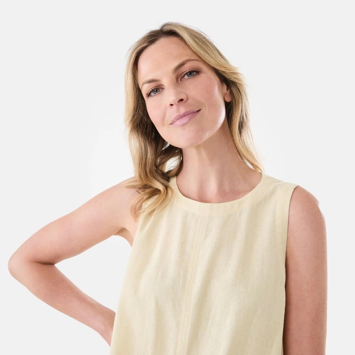 4 Sleeveless Linen Blend Swing Top Ylw Straw, 4 of 6