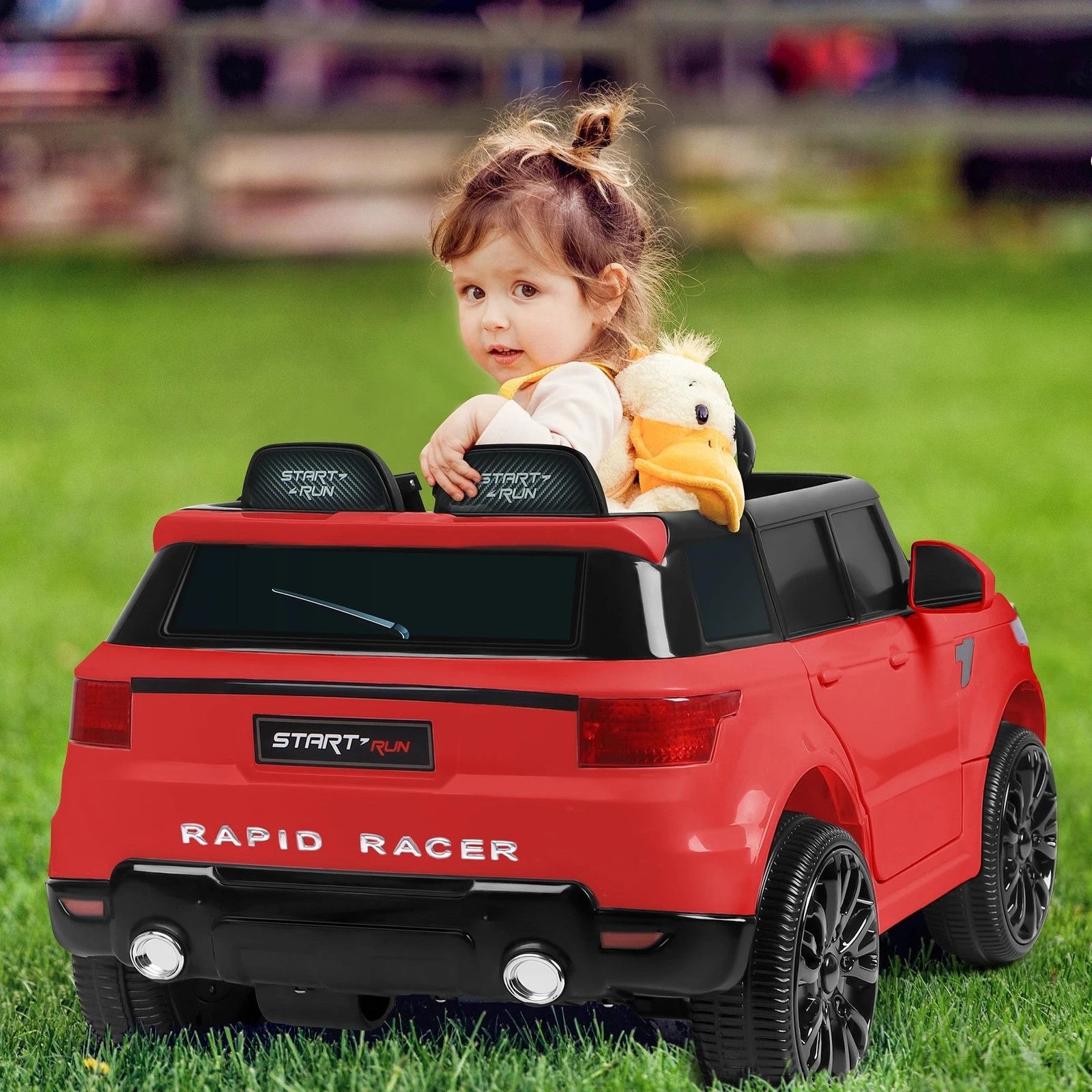 5 Alfordson Kids Ride On Car 12V Eletric Motor Remote Car Toy MP3 LED Light - Red, 5 of 10