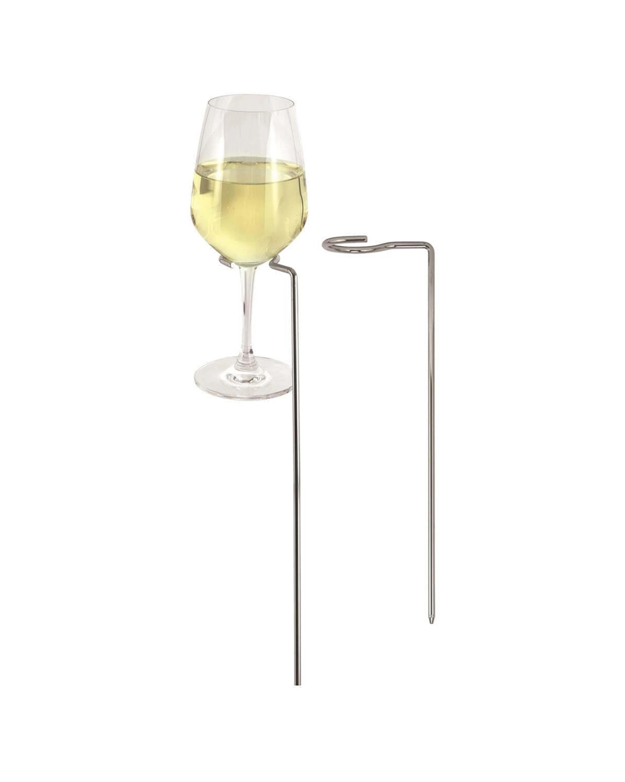 3 Avanti 2pc Stemware Wine Glass Holder Picnic Stakes 27cm Chrome Plated - Silver, 3 of 3
