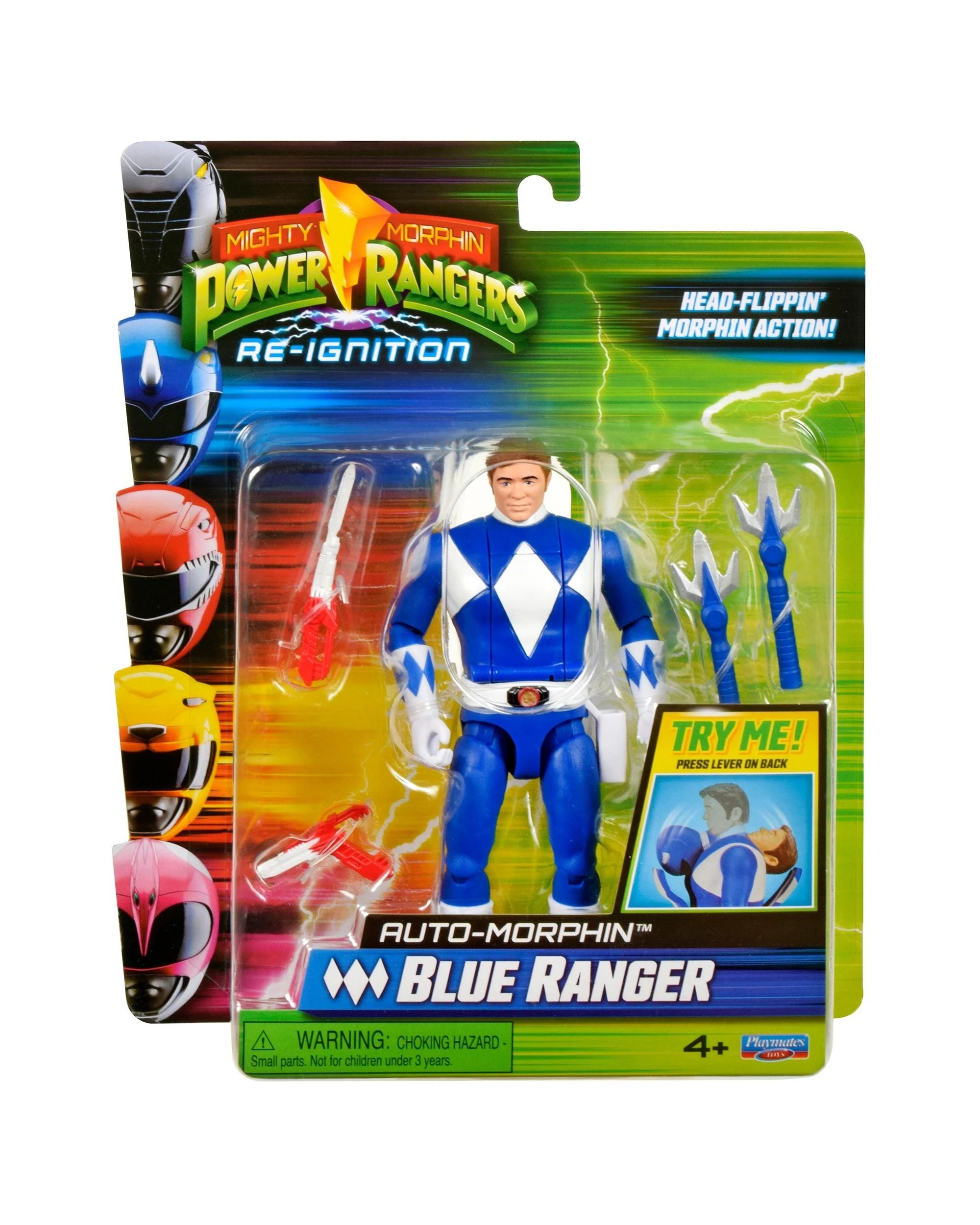 1 Mighty Morphin Power Rangers Re-Ignition Auto-Morphin Blue Ranger Action Figure, 1 of 9