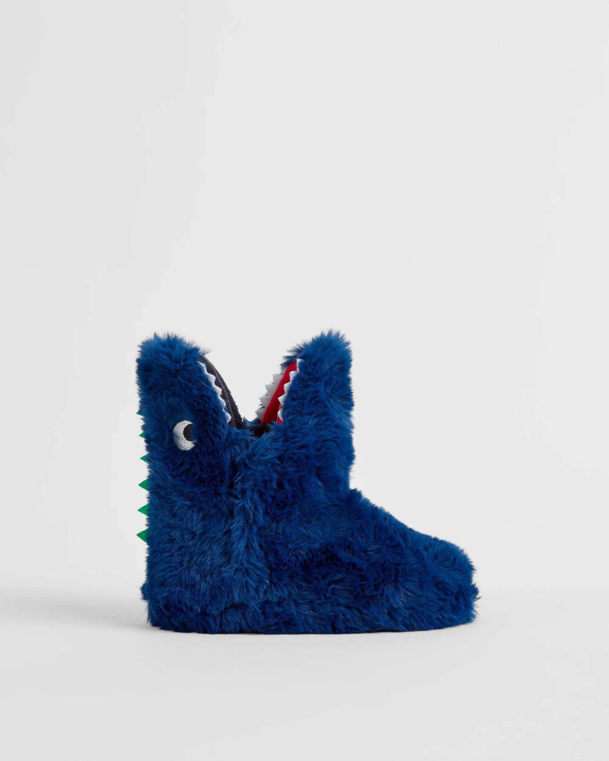 1 Target Kids Novelty Dino Slippers Boots NAVY, 1 of 3