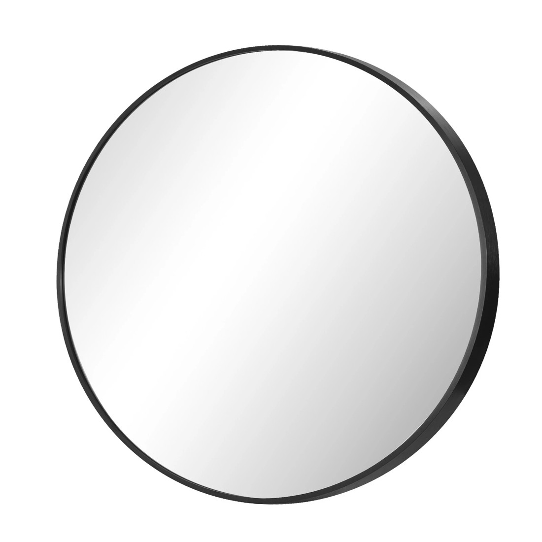 1 Oikiture Wall Mirrors Round Makeup Mirror Vanity Home Decor 50cm Bedroom
 - Black, 1 of 9