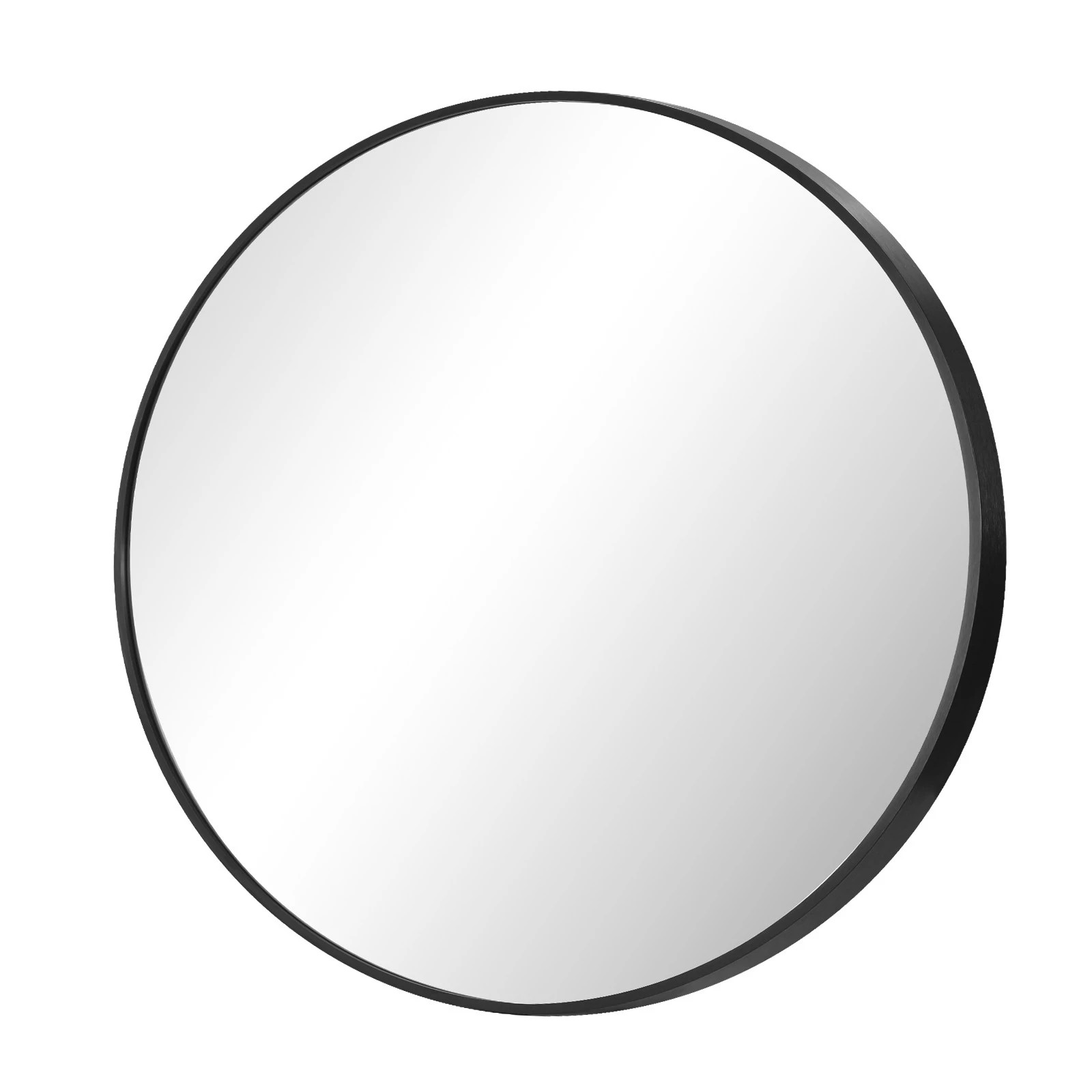 1 Oikiture Wall Mirrors Round Makeup Mirror Vanity Home Decor 50cm Bedroom
 - Black, 1 of 9